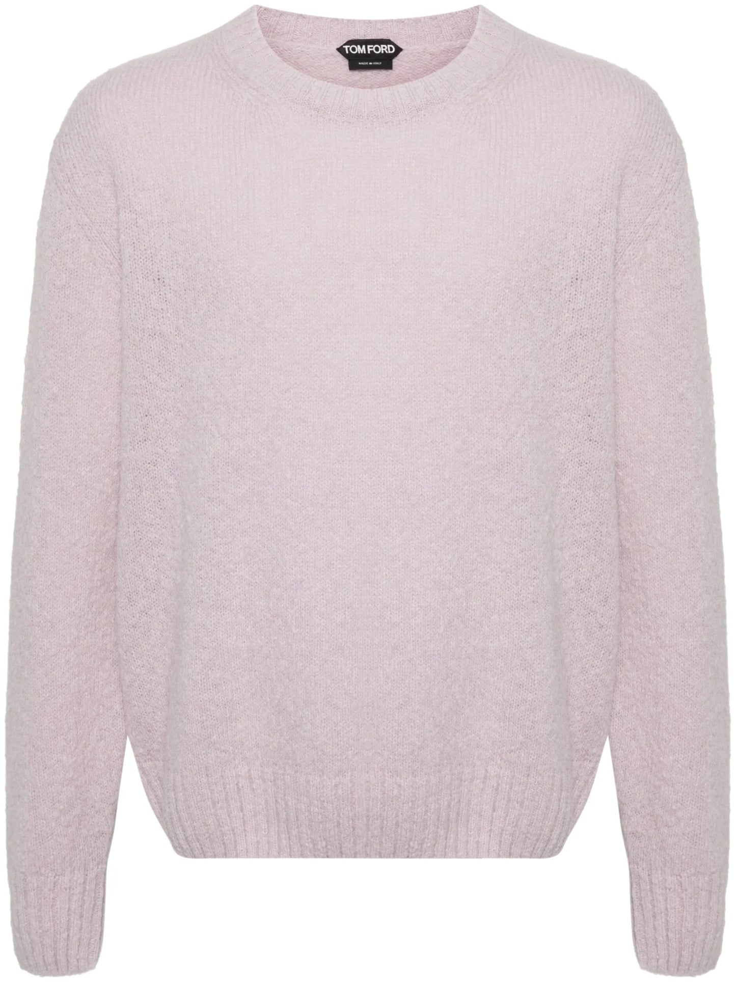 brushed crew-neck jumper
