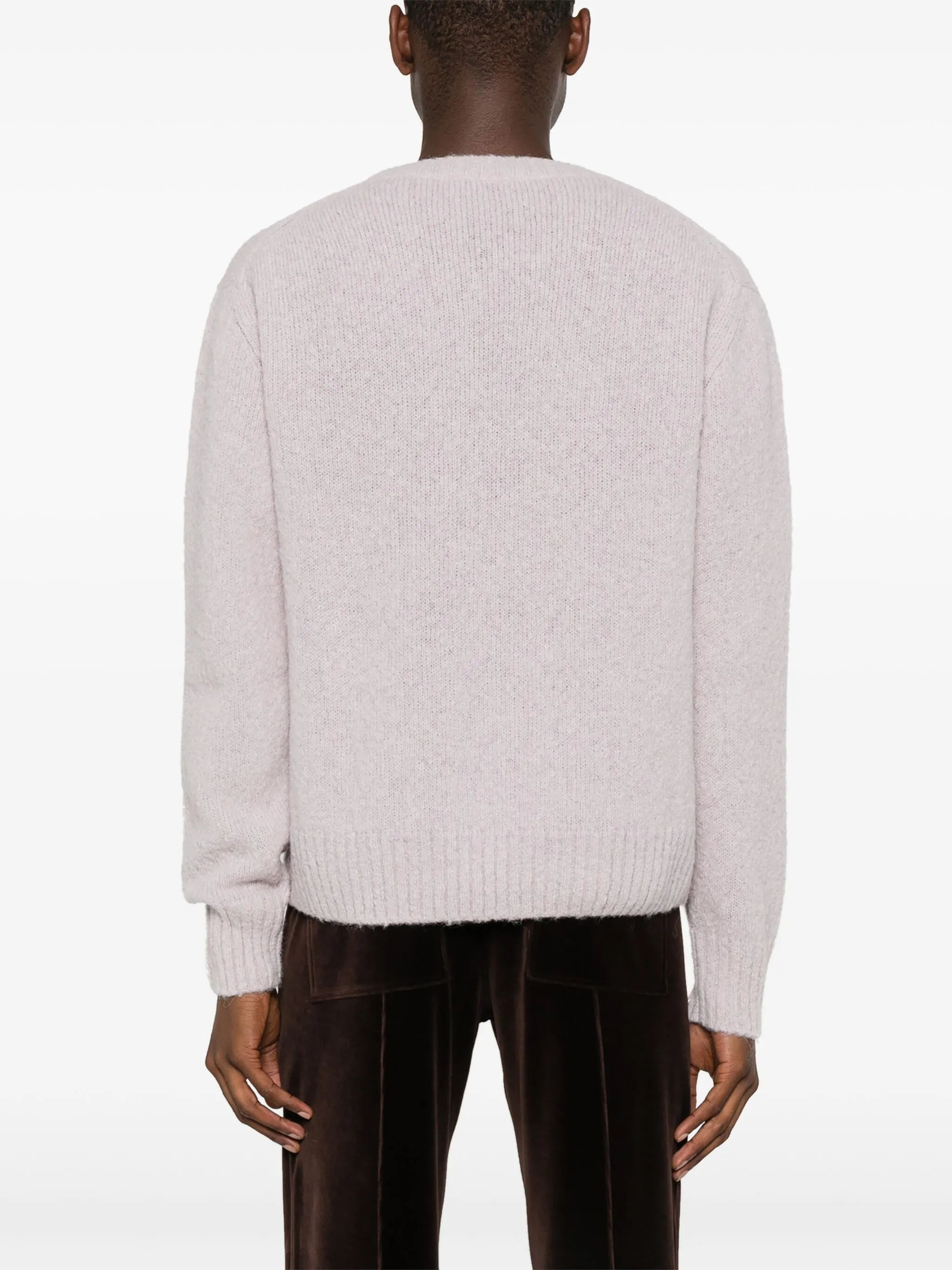 brushed crew-neck jumper