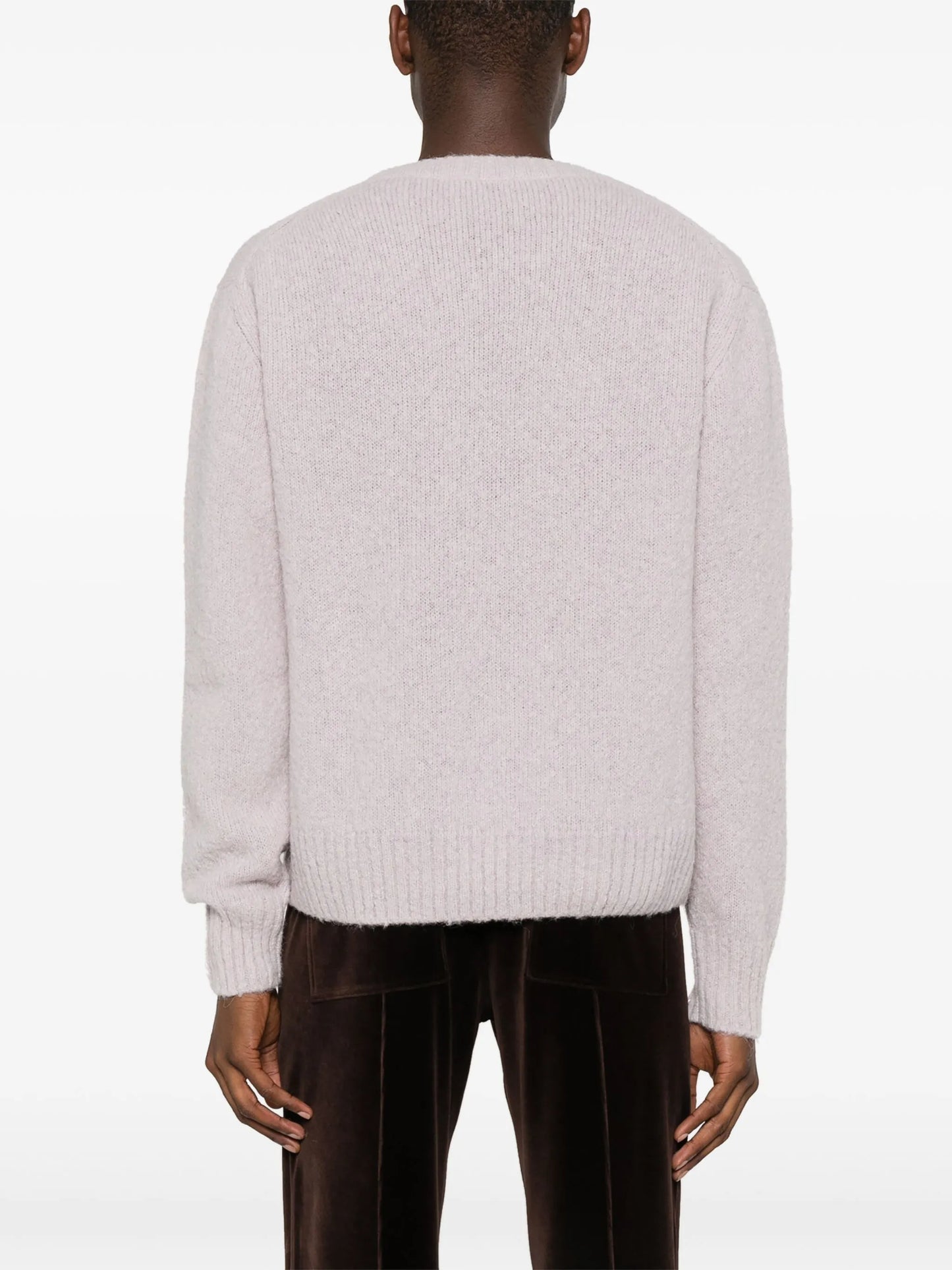 brushed crew-neck jumper