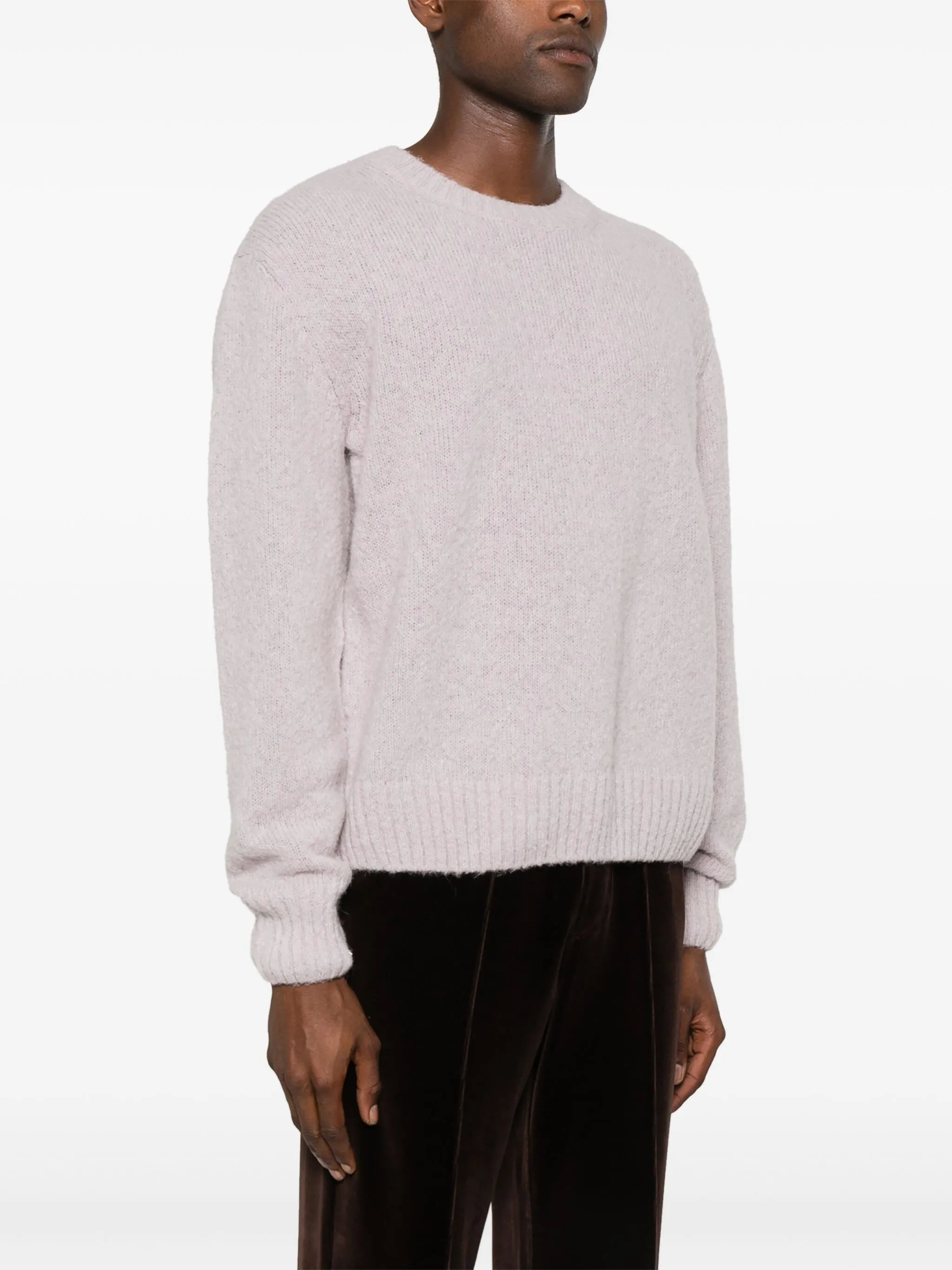 brushed crew-neck jumper
