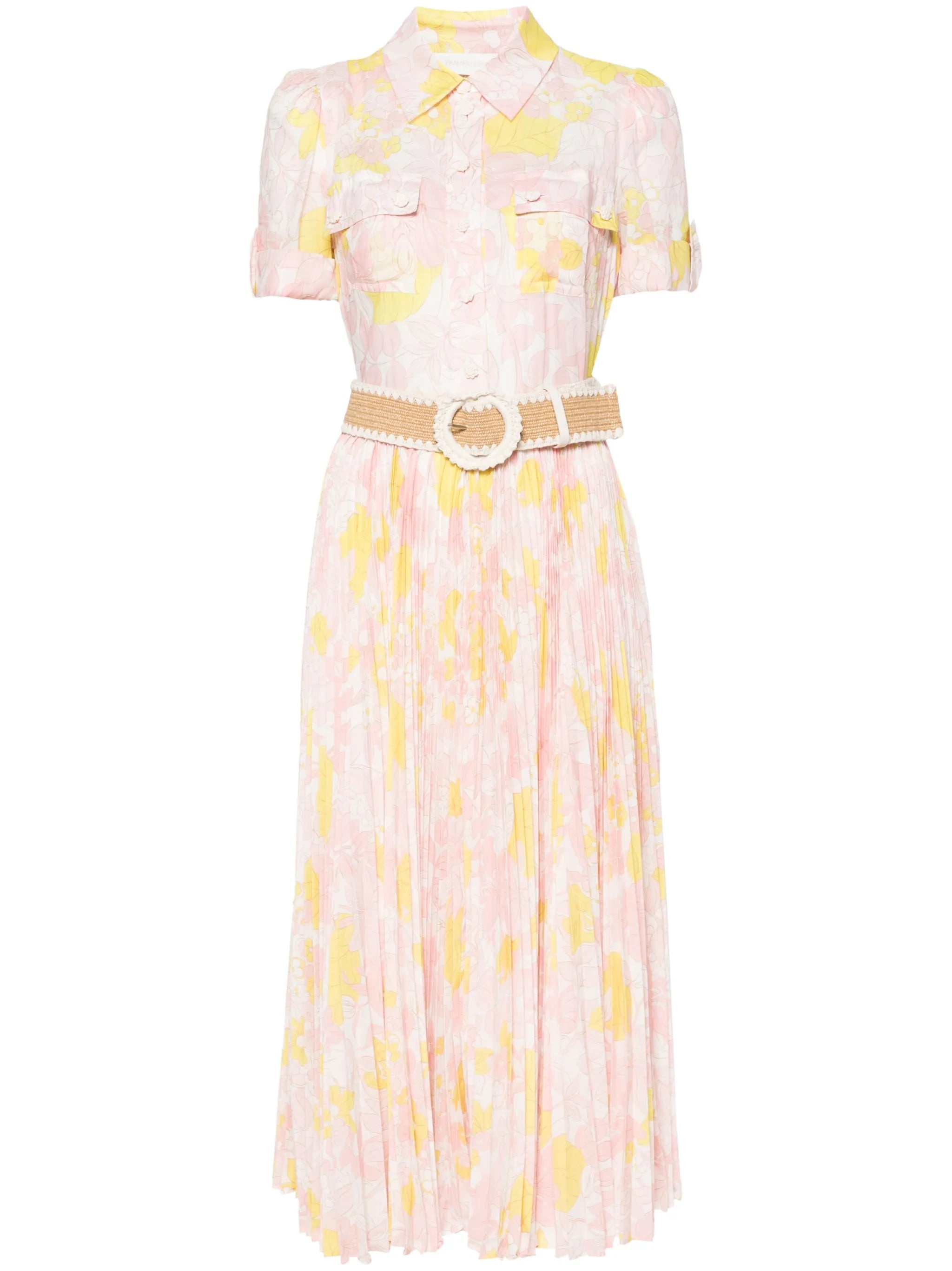 Pop floral-print midi dress