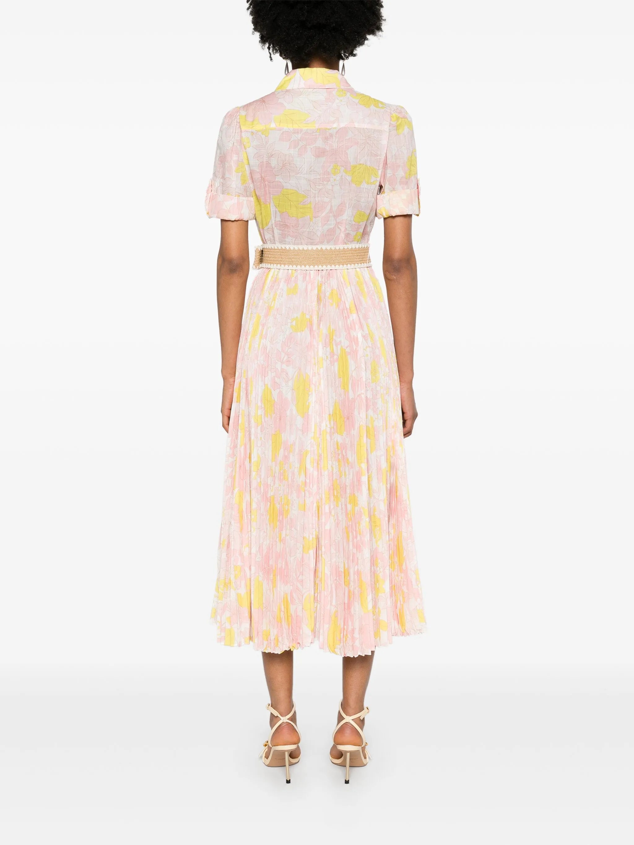 Pop floral-print midi dress