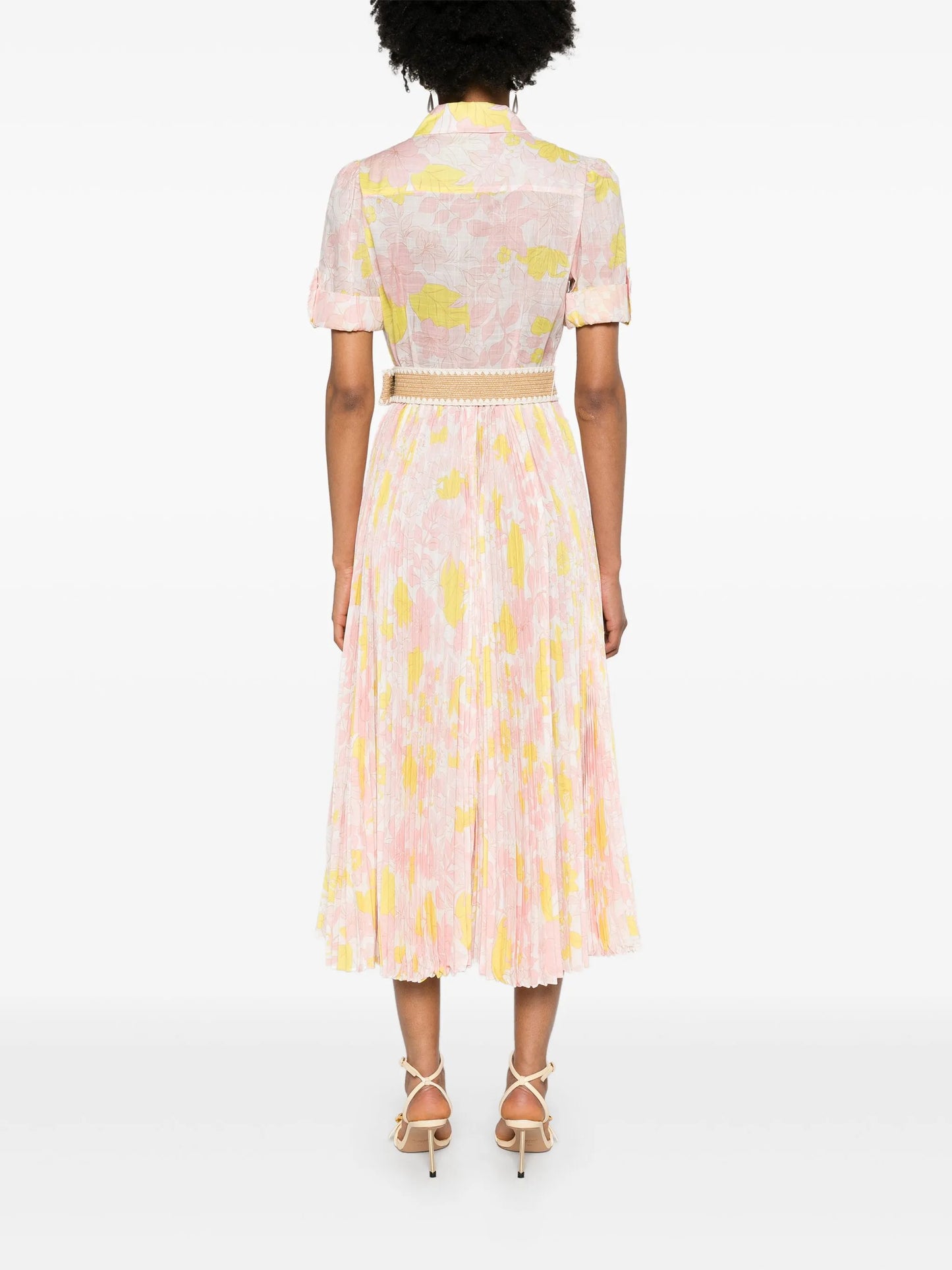 Pop floral-print midi dress