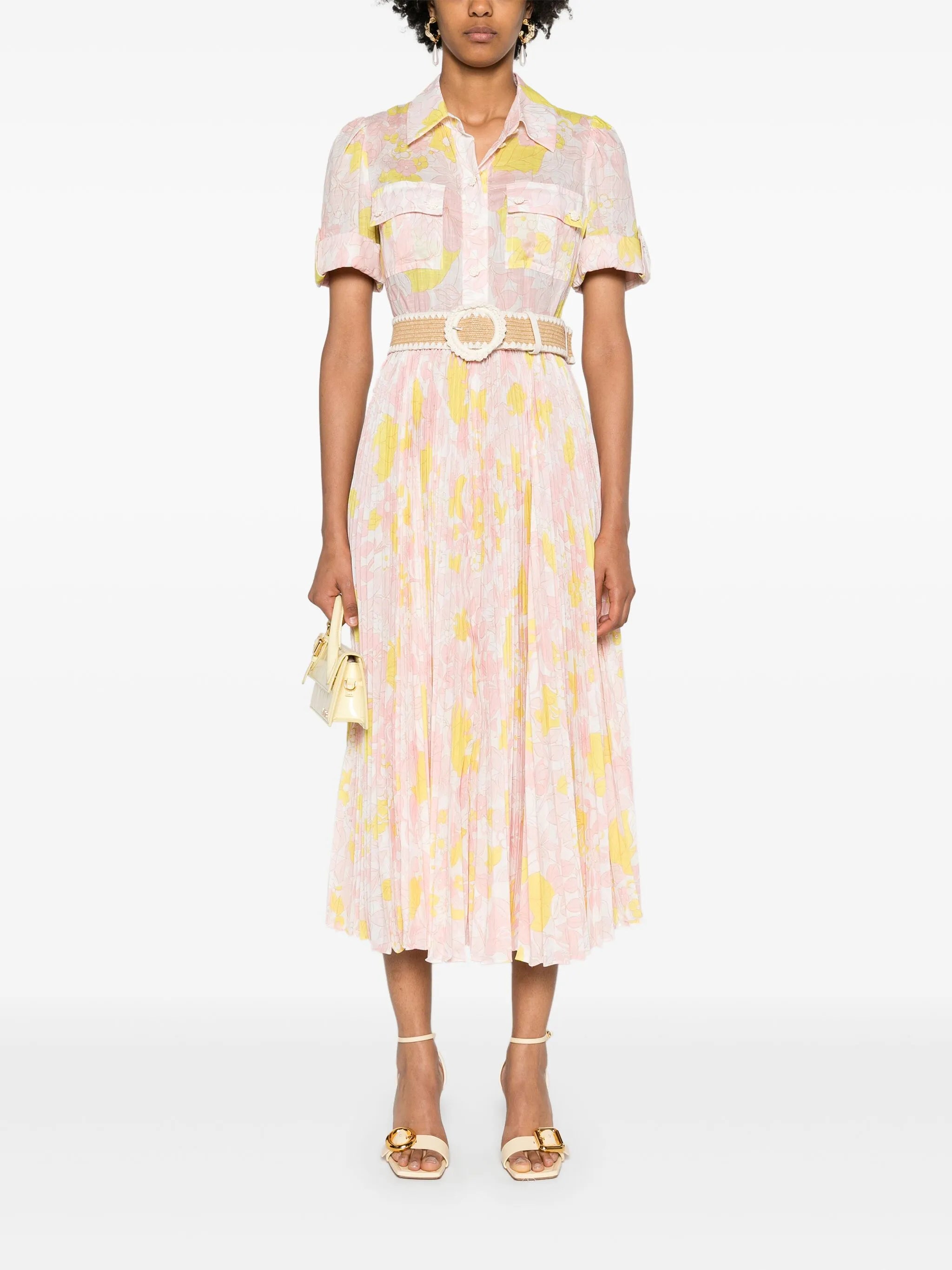 Pop floral-print midi dress