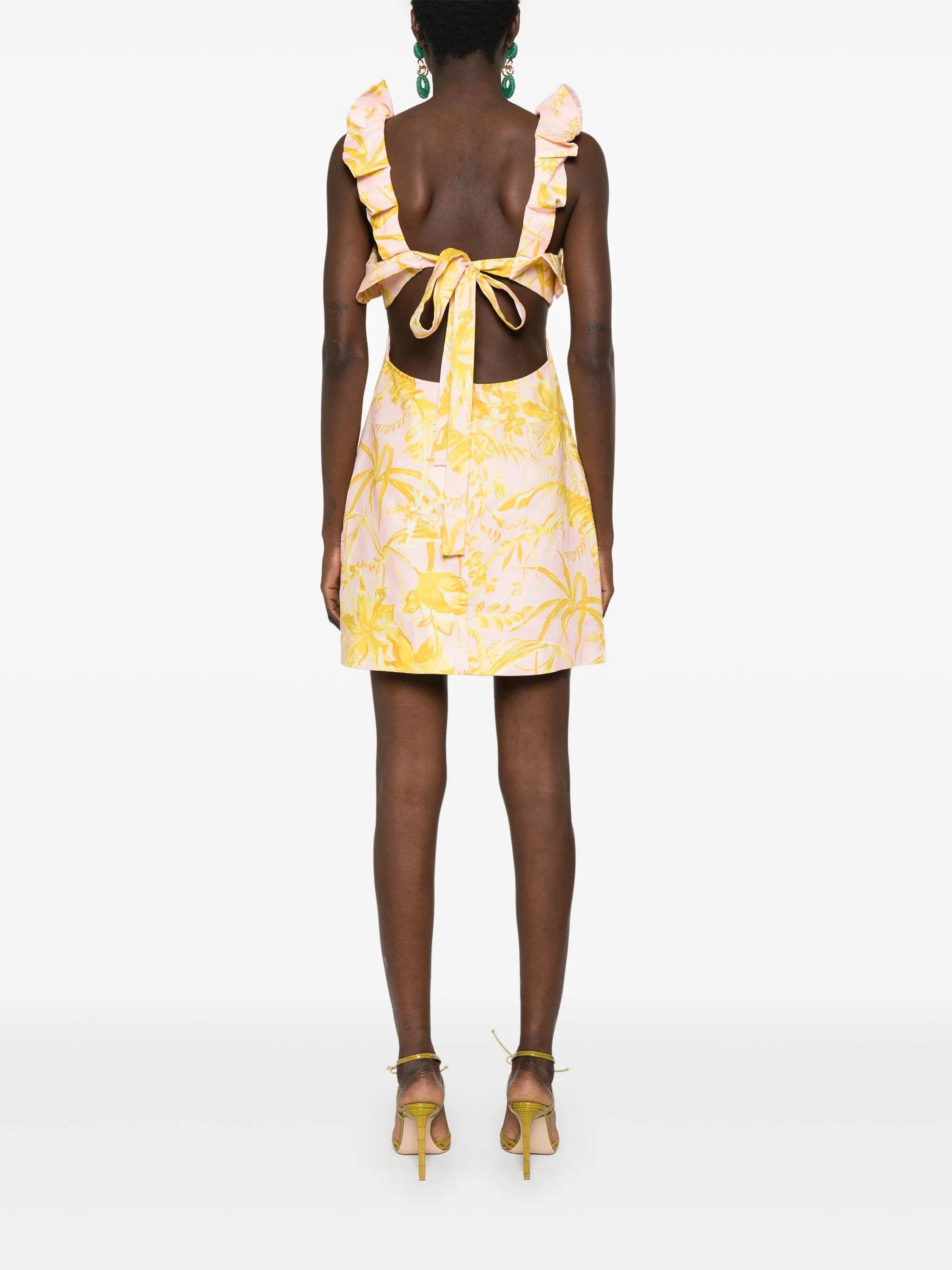 Golden Ruffle mini dress