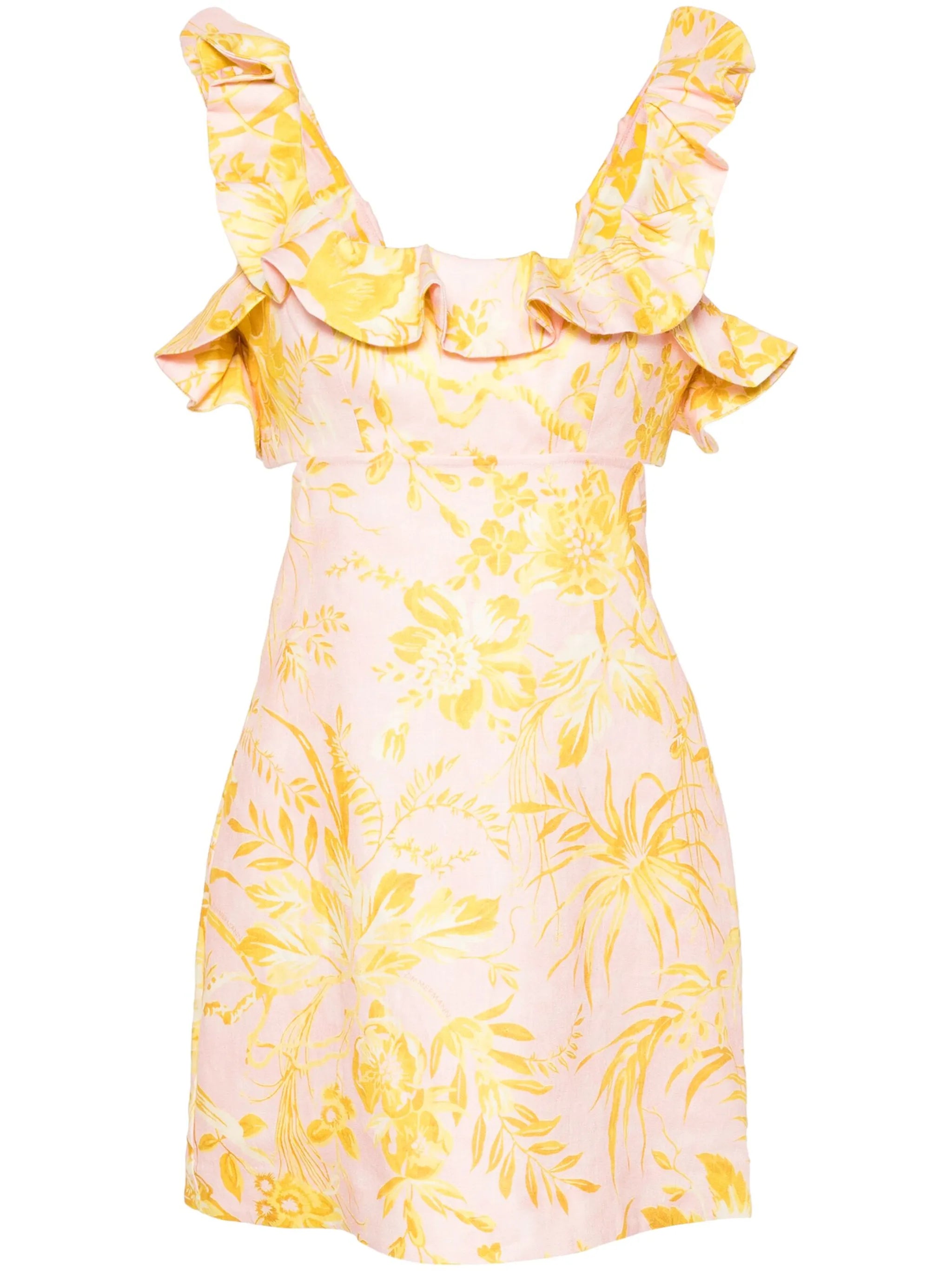 Golden Ruffle mini dress
