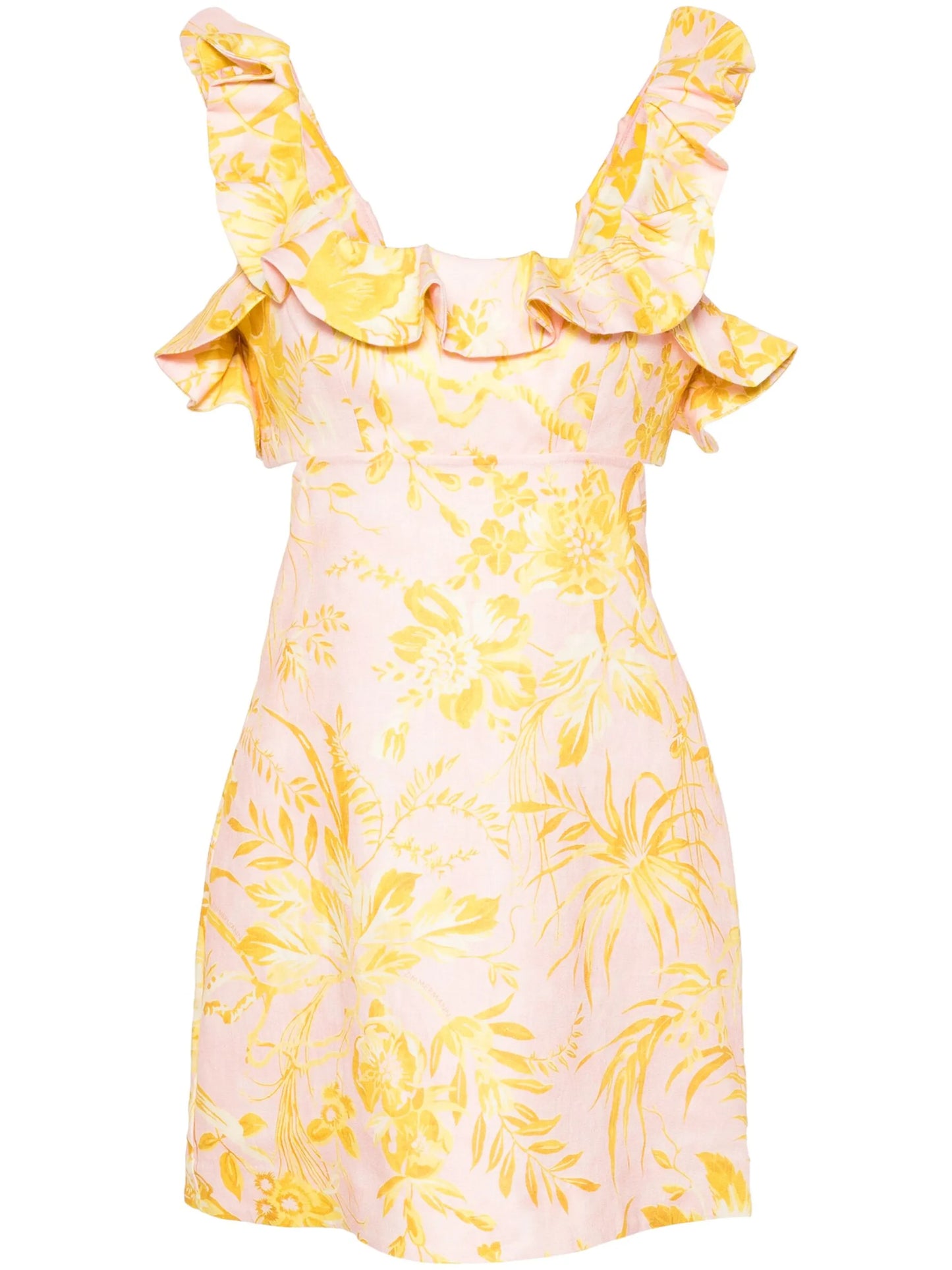 Golden Ruffle mini dress