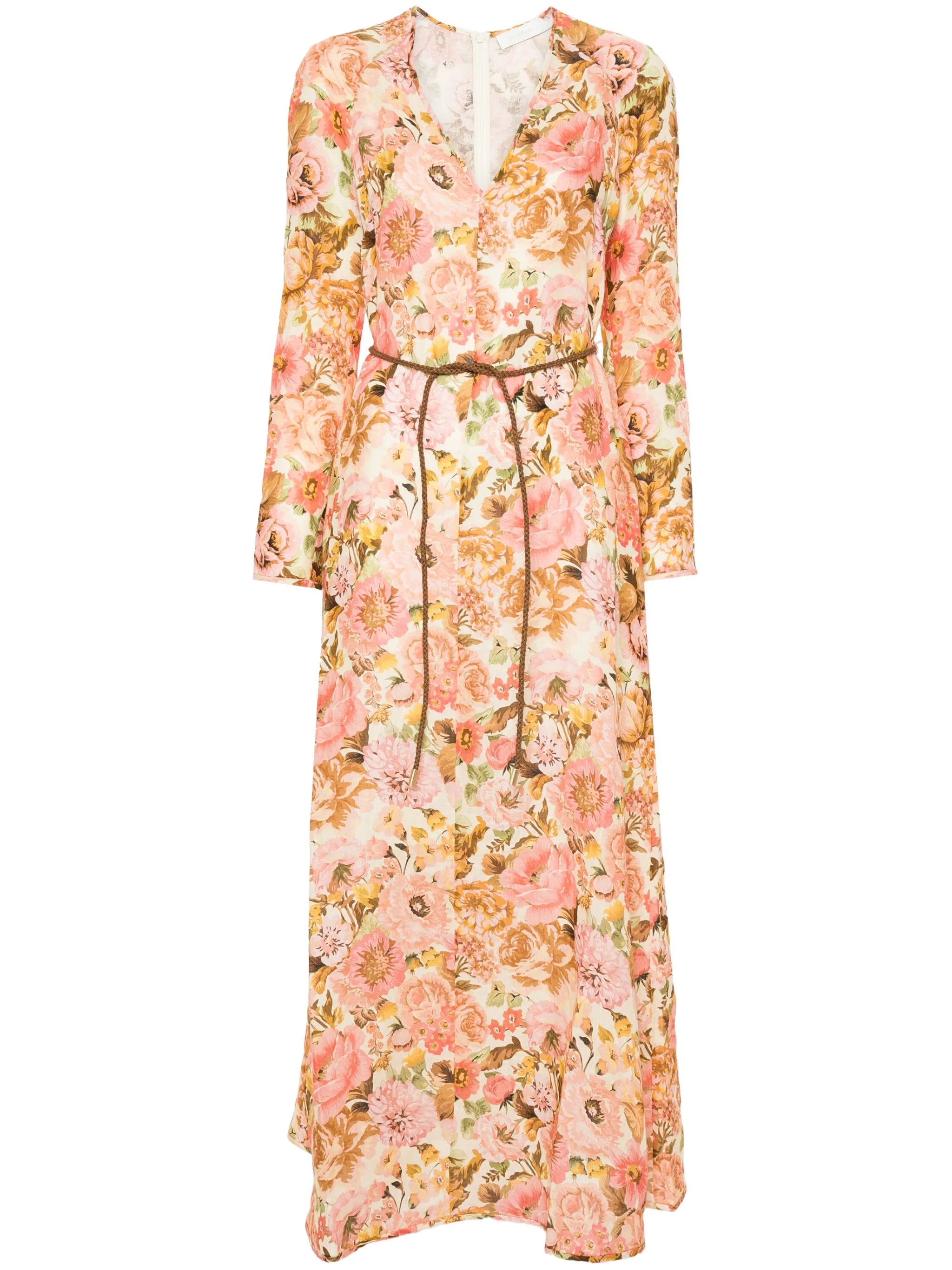 floral linen maxi dress