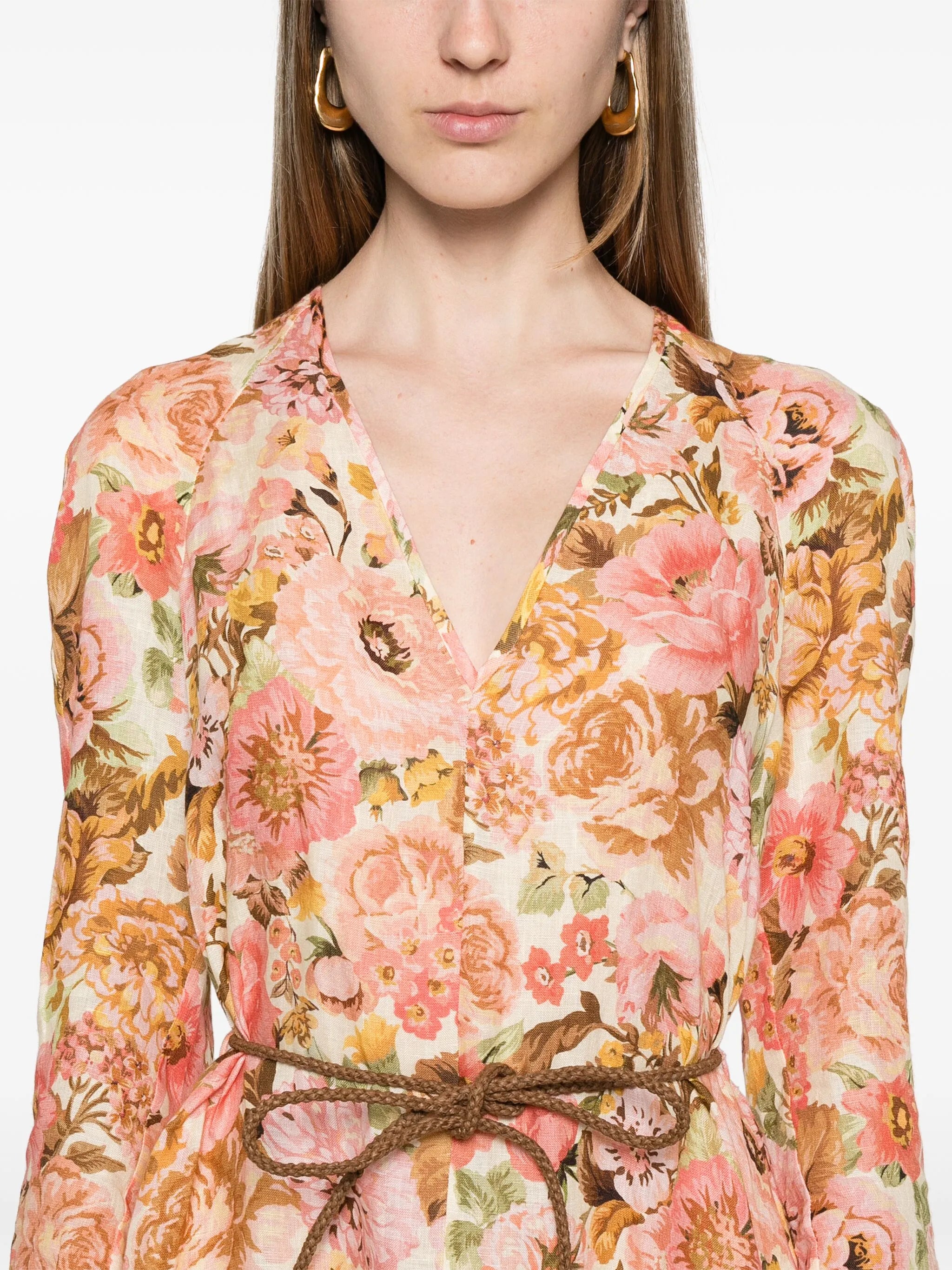 floral linen maxi dress