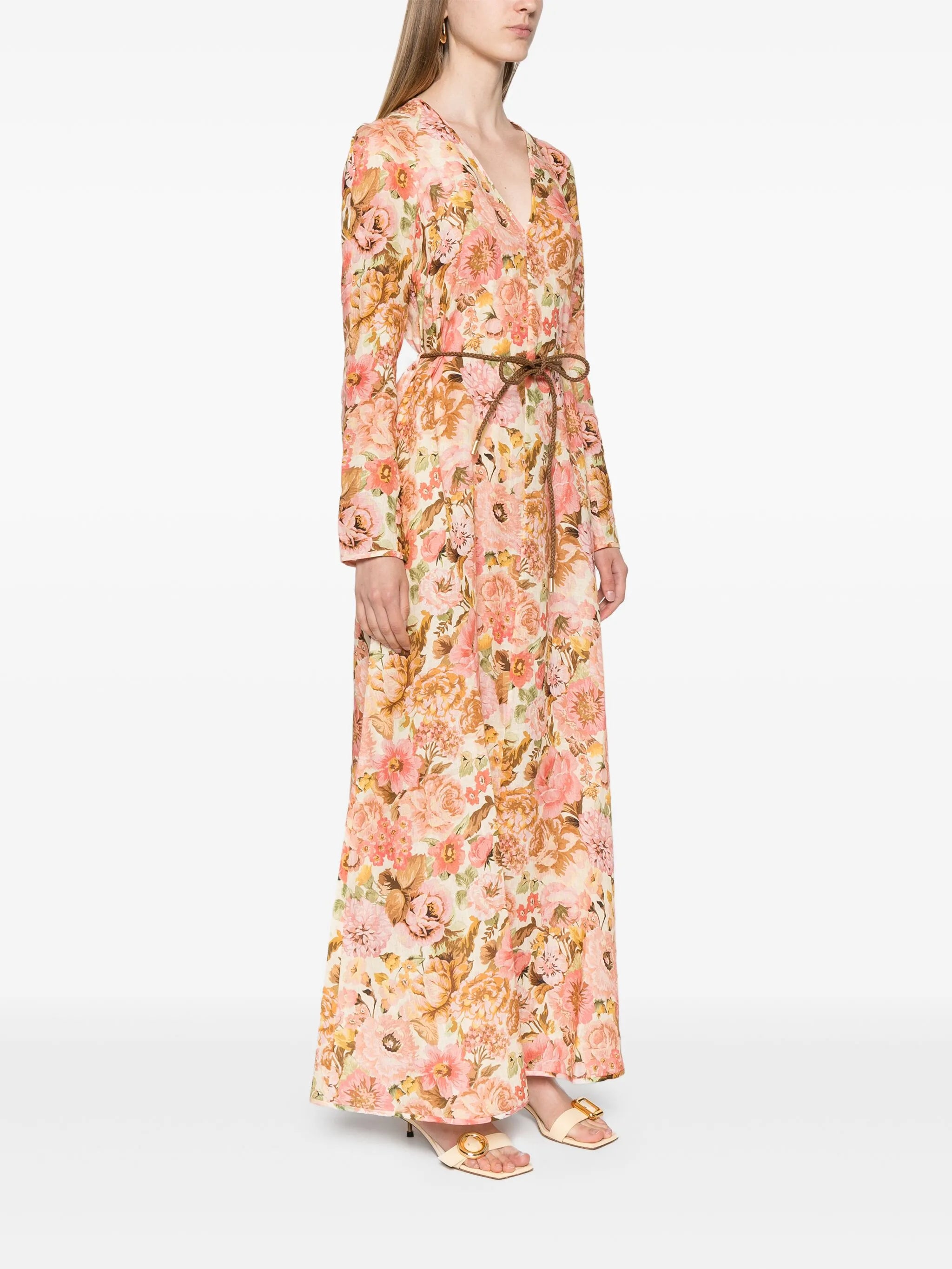floral linen maxi dress