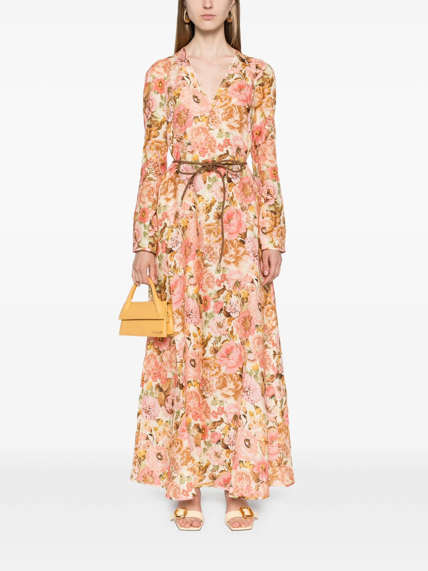 floral linen maxi dress