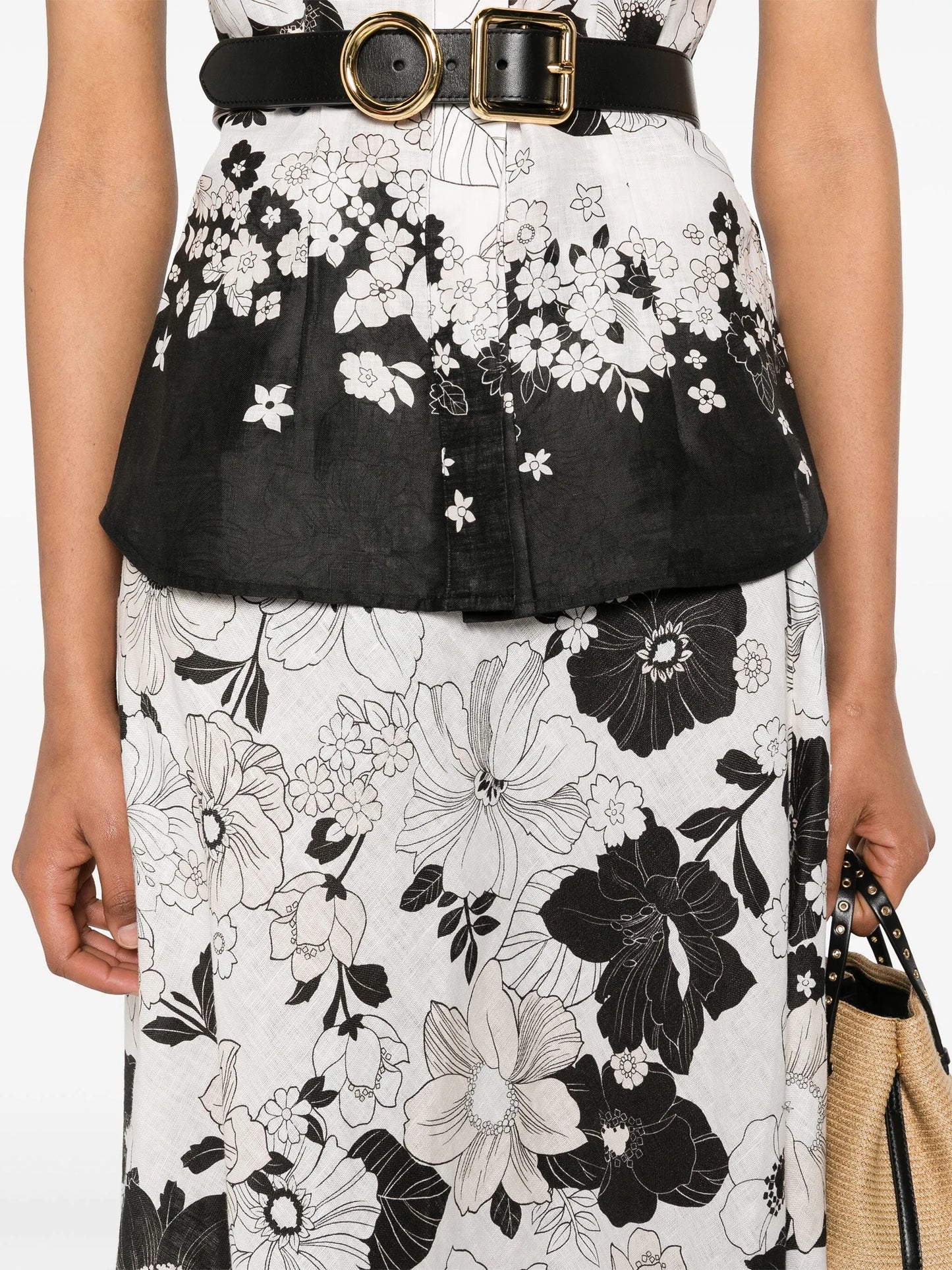 Pop floral-print midi skirt