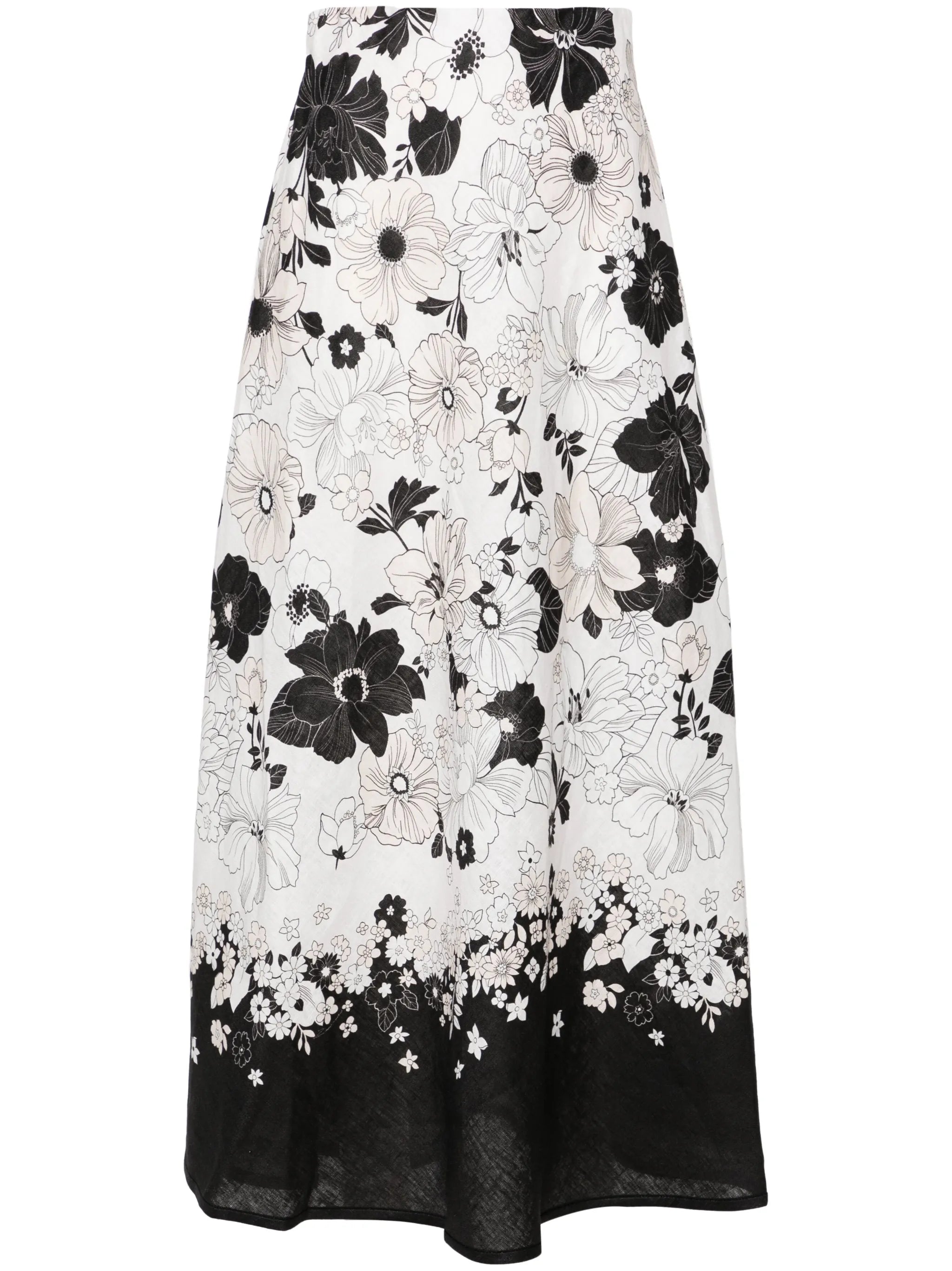 Pop floral-print midi skirt