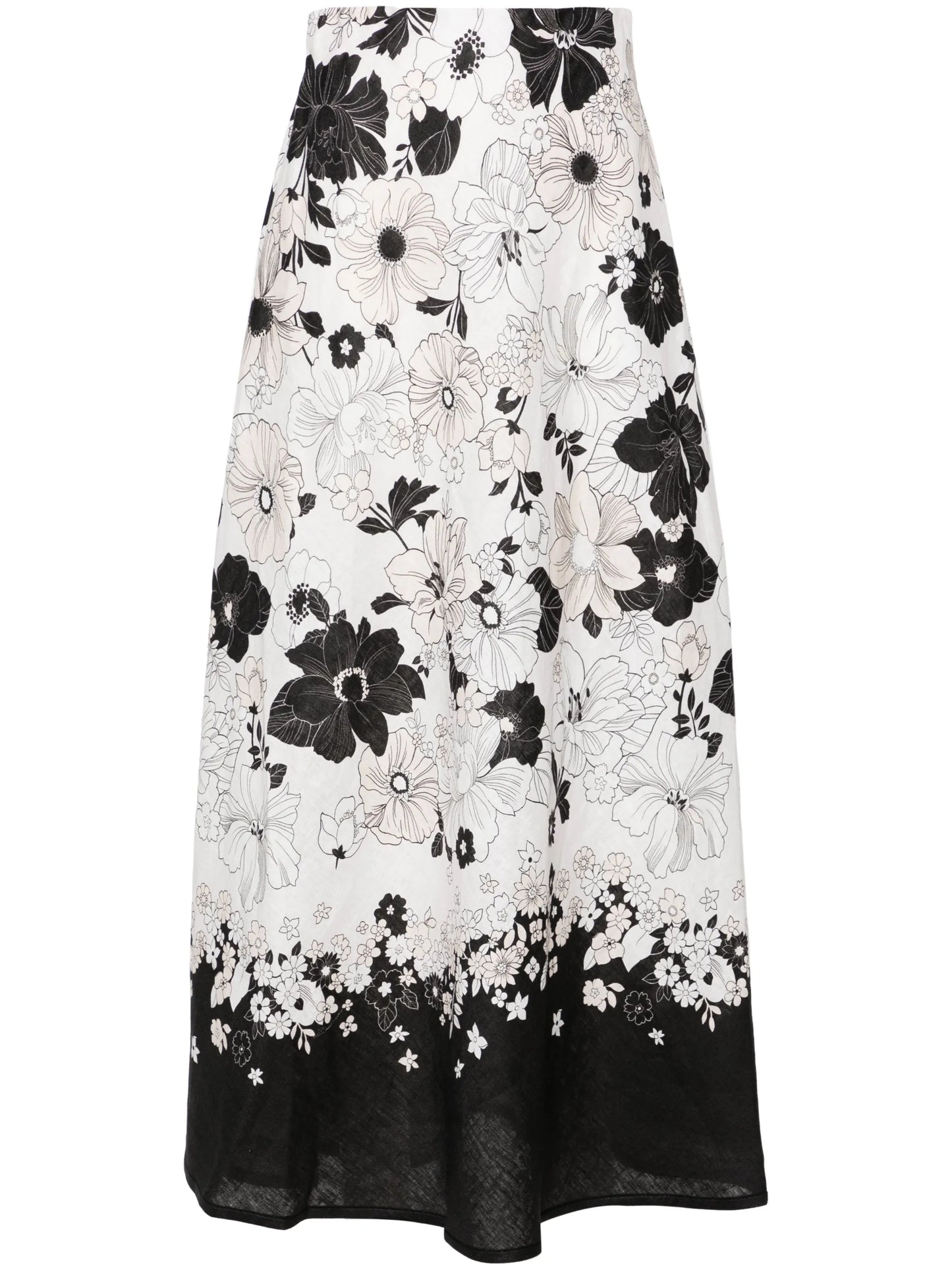Pop floral-print midi skirt