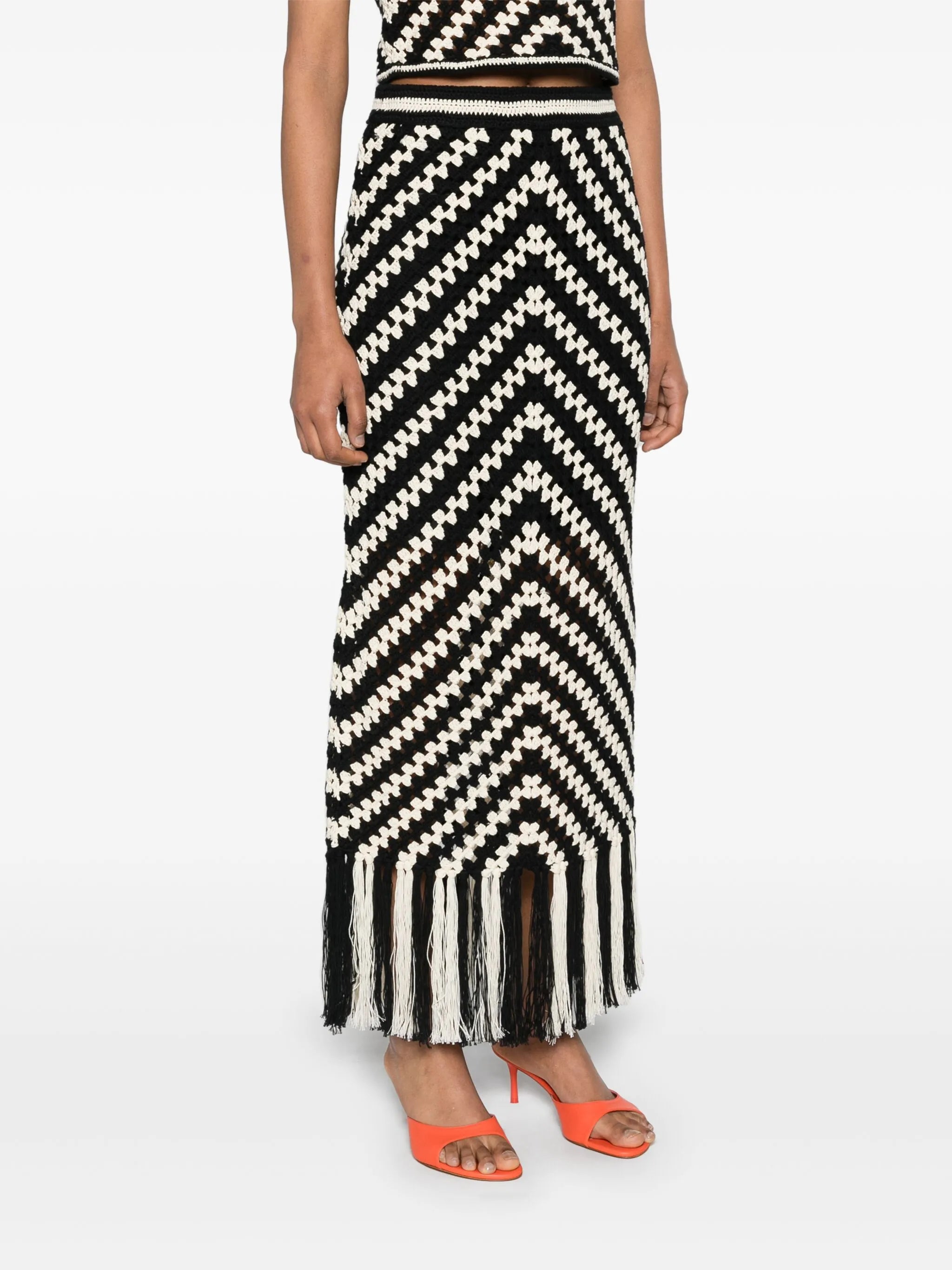 Halliday crochet midi skirt