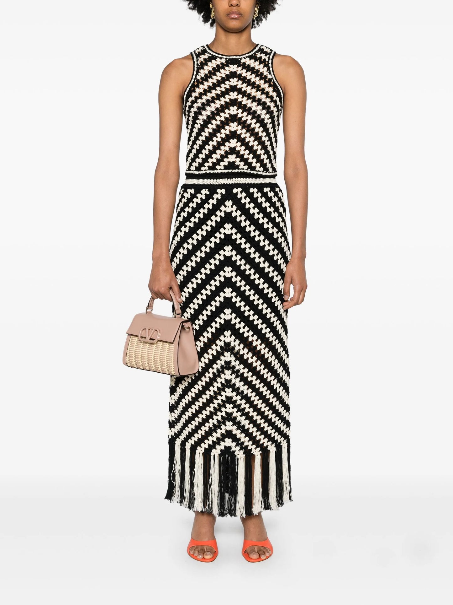 Halliday crochet midi skirt