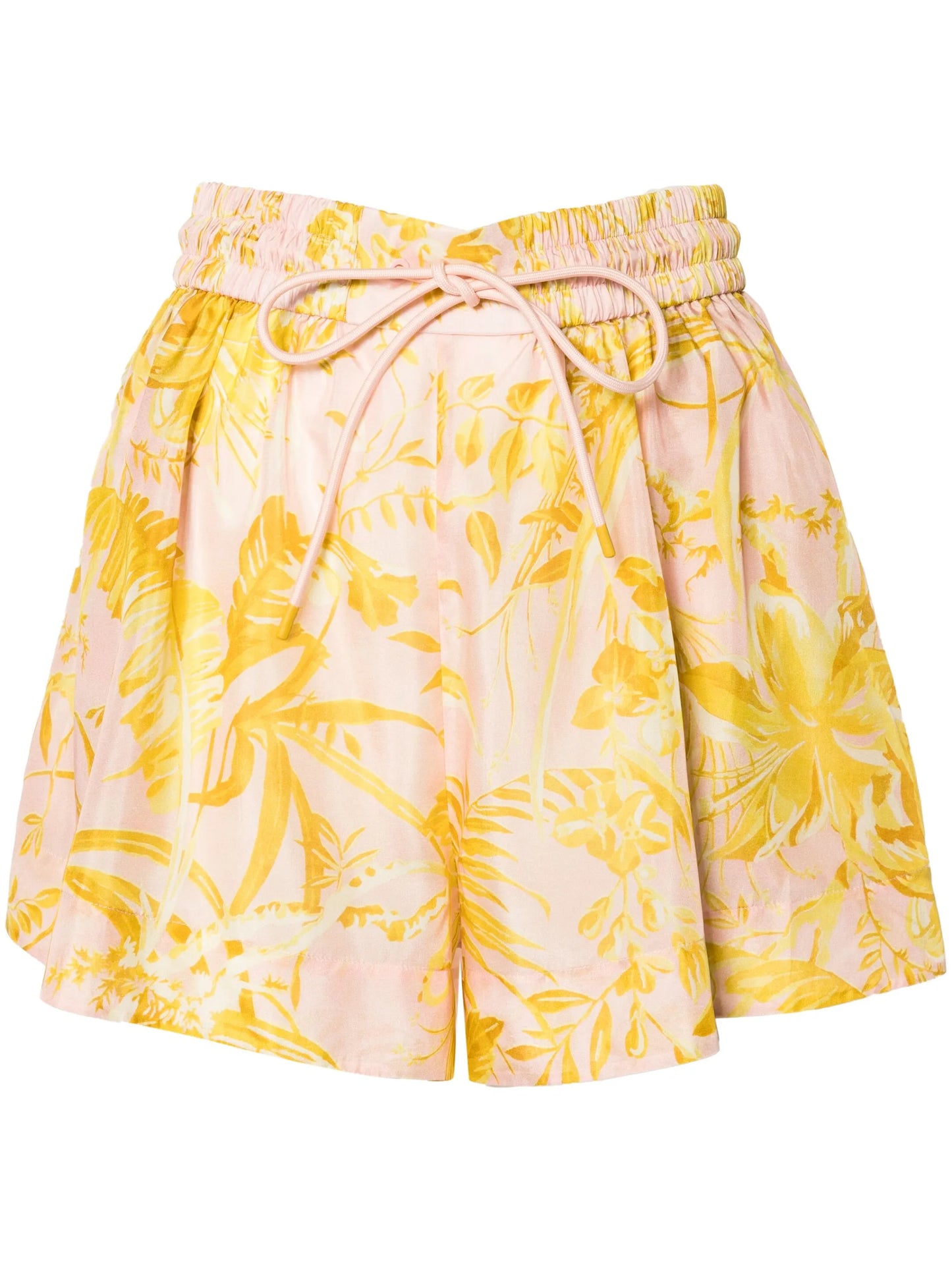 floral-print silk shorts