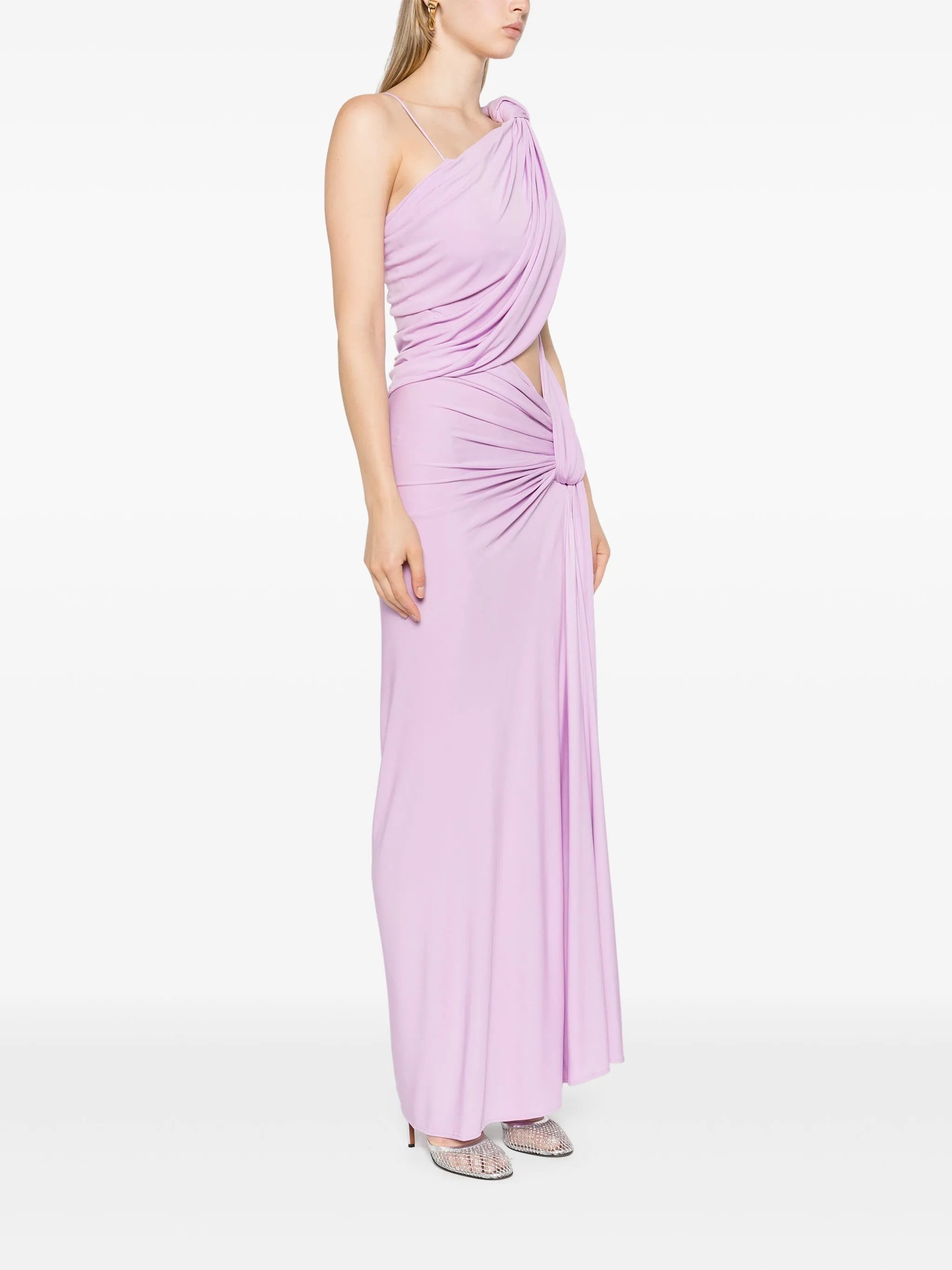 Twisted Lever asymmetric maxi dress