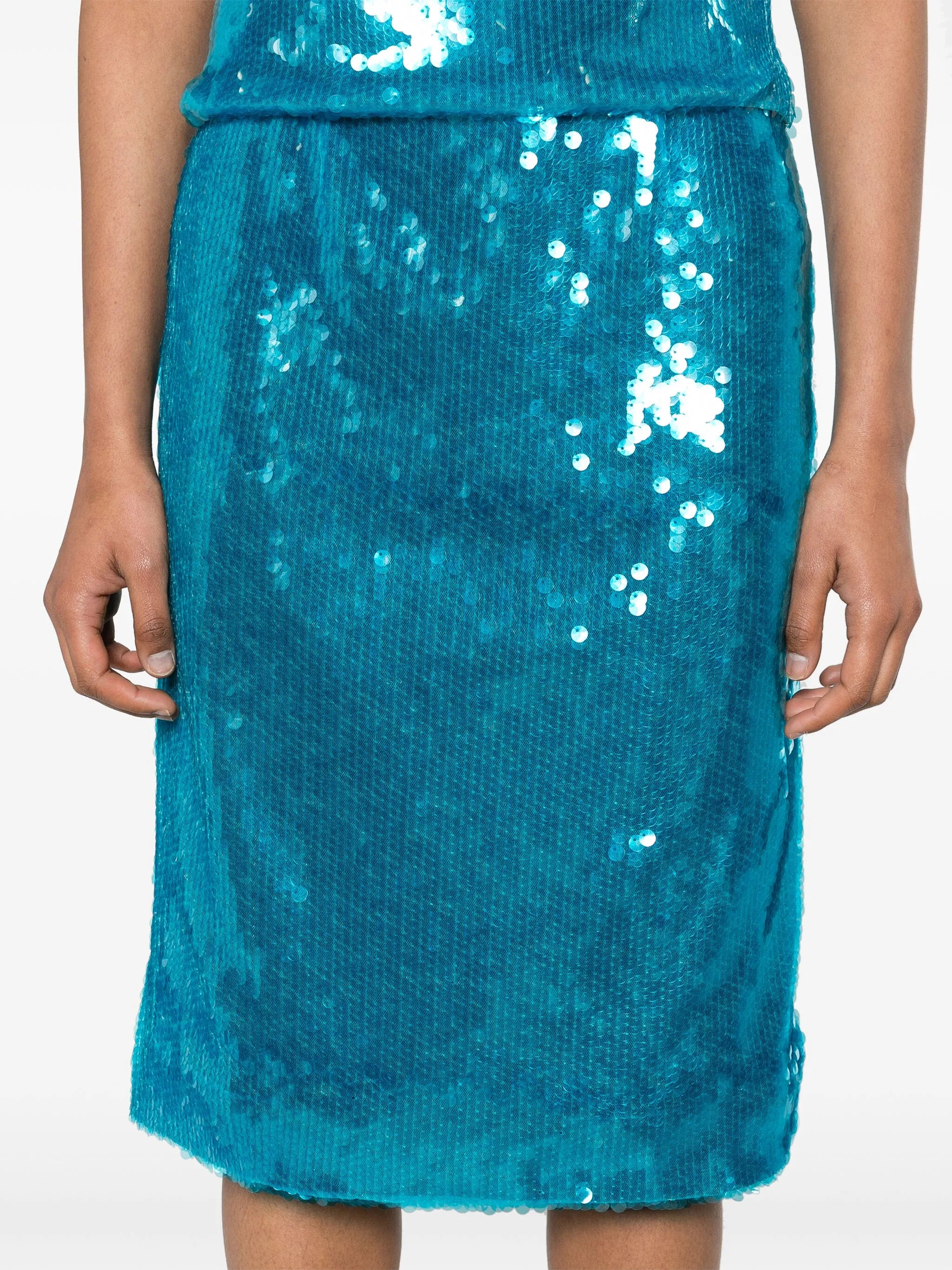 Delta sequinned midi skirt