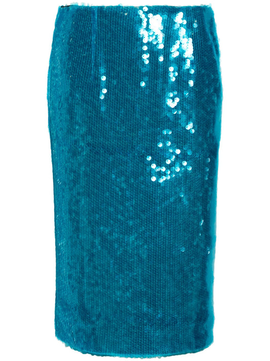 Delta sequinned midi skirt
