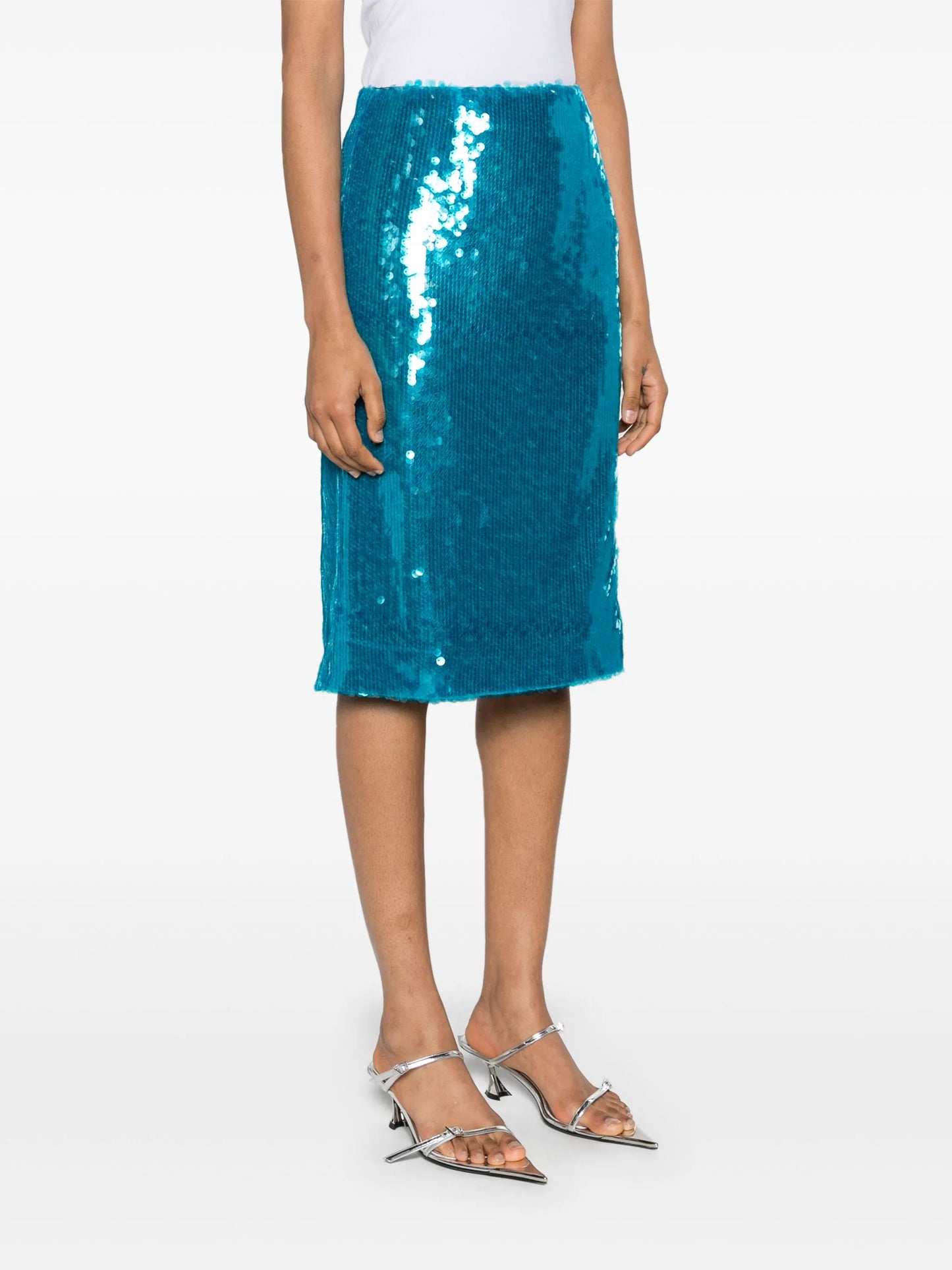 Delta sequinned midi skirt