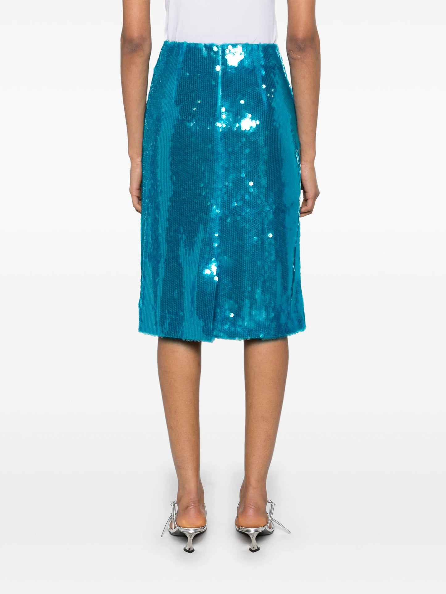 Delta sequinned midi skirt
