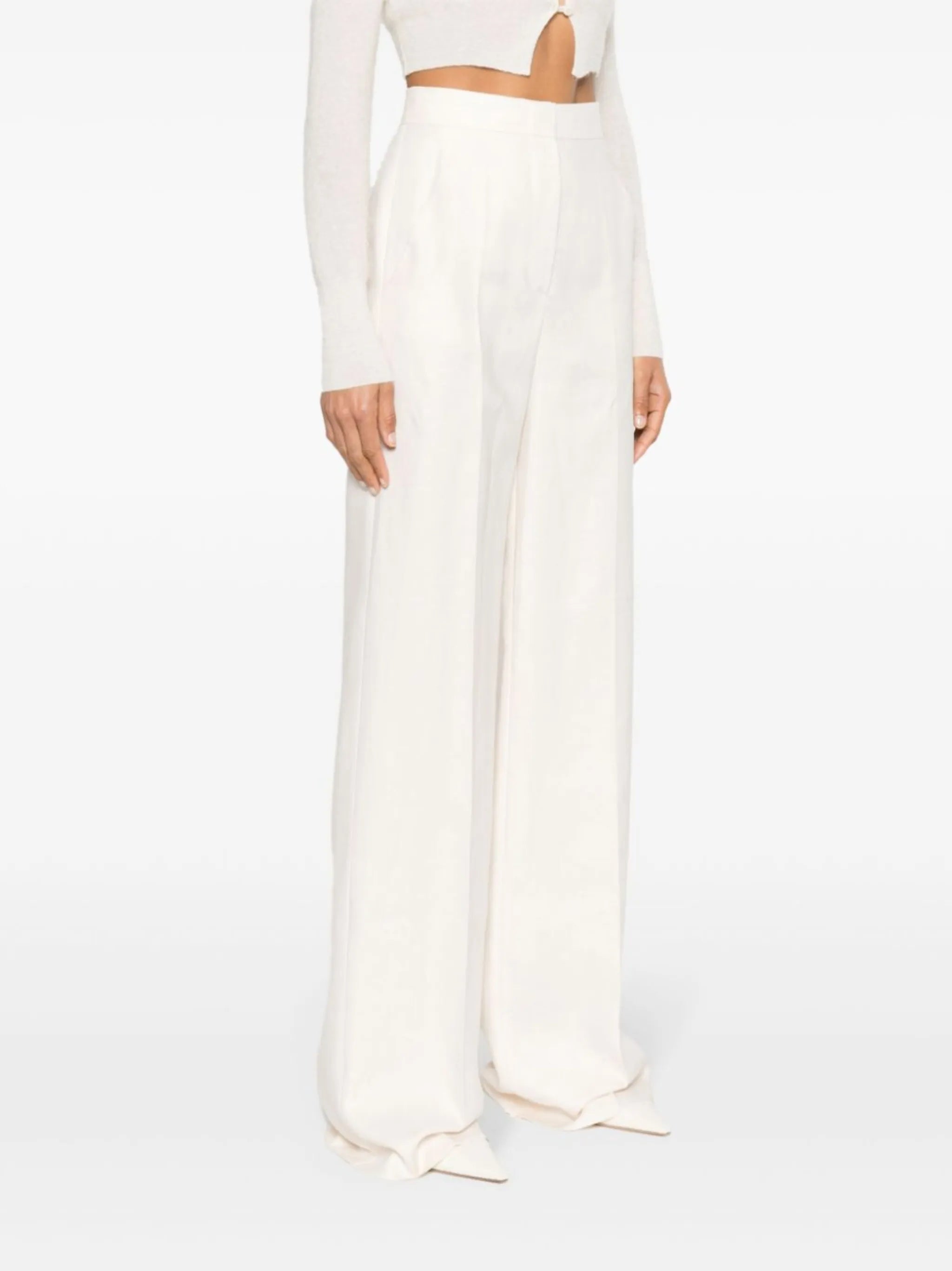 wide-leg linen trousers