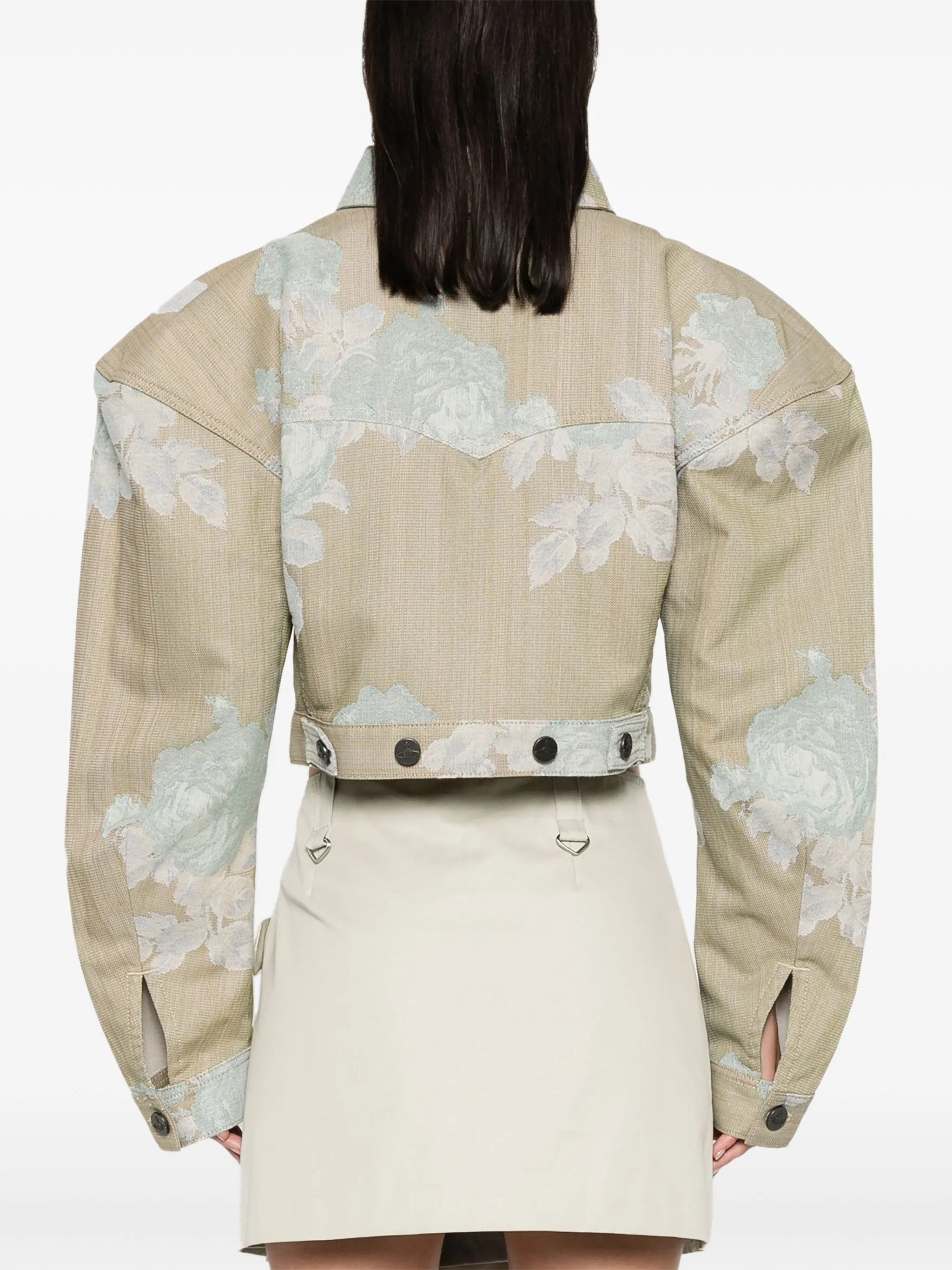 Orb-embroidered denim jacket