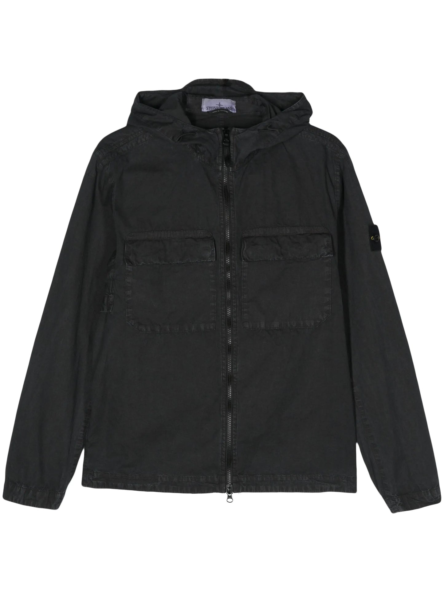 Compass-badge hooded jacket