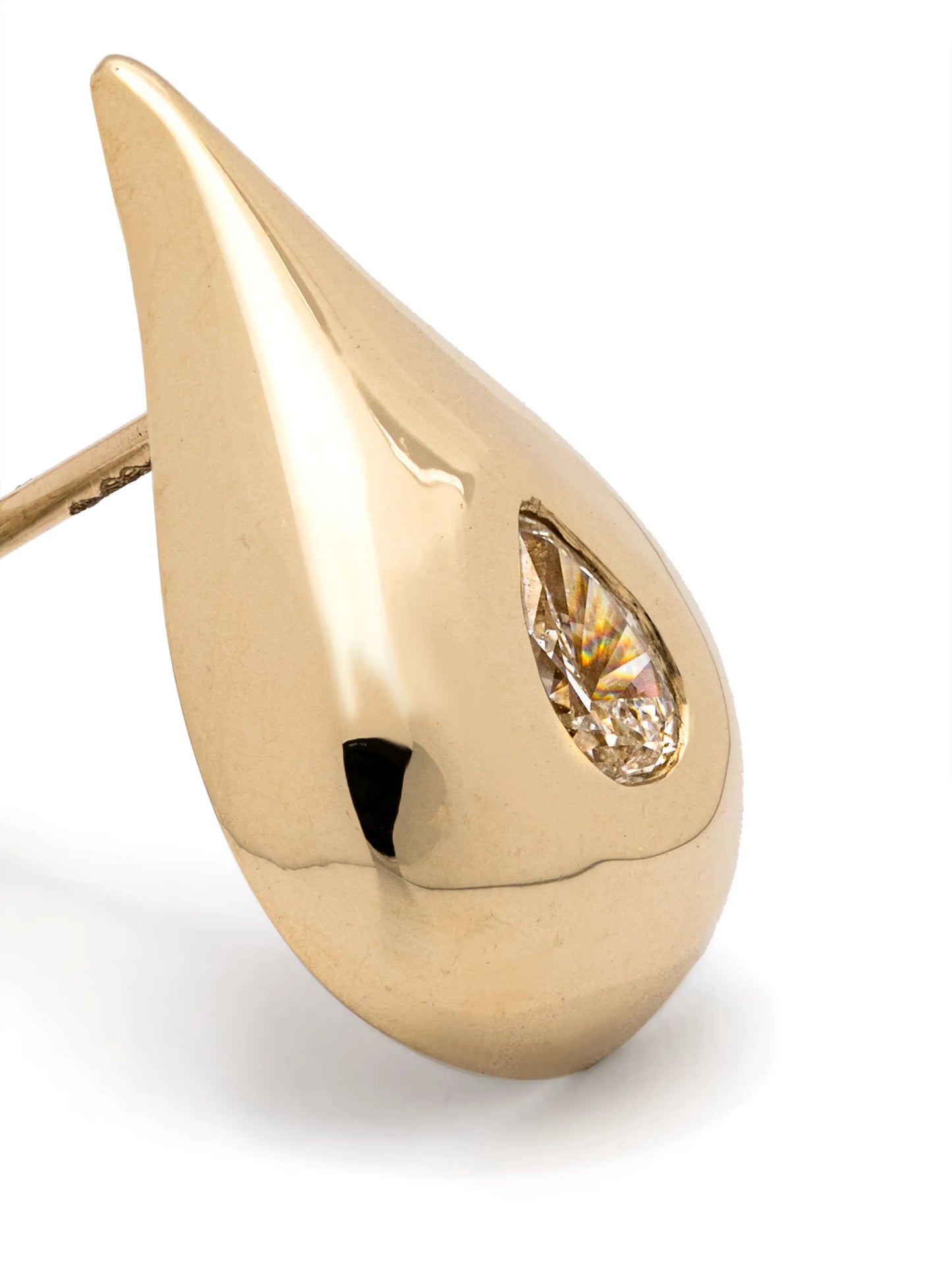 14kt yellow gold diamonds teardrop-shaped earrings