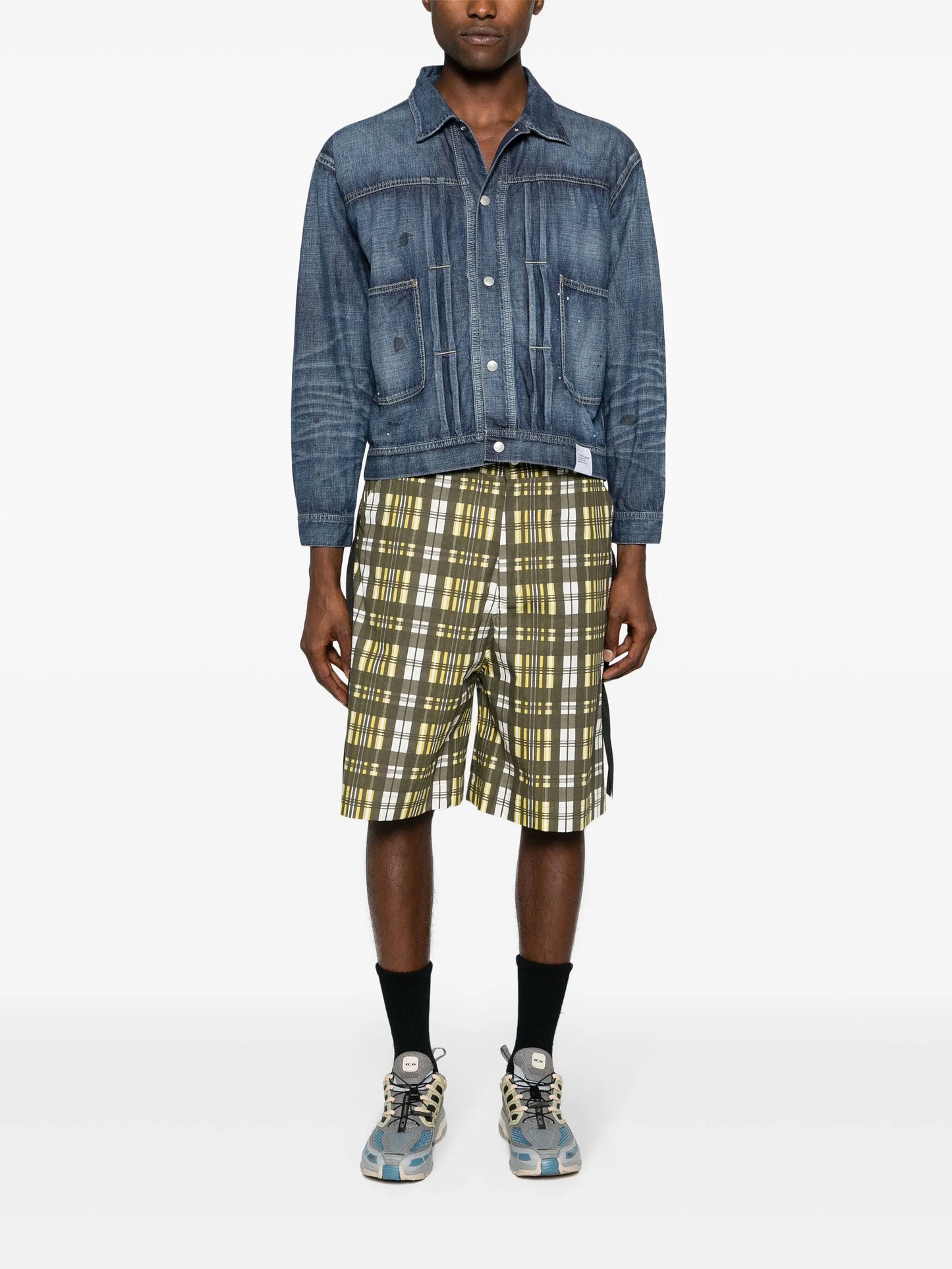 paint-splatter denim jacket