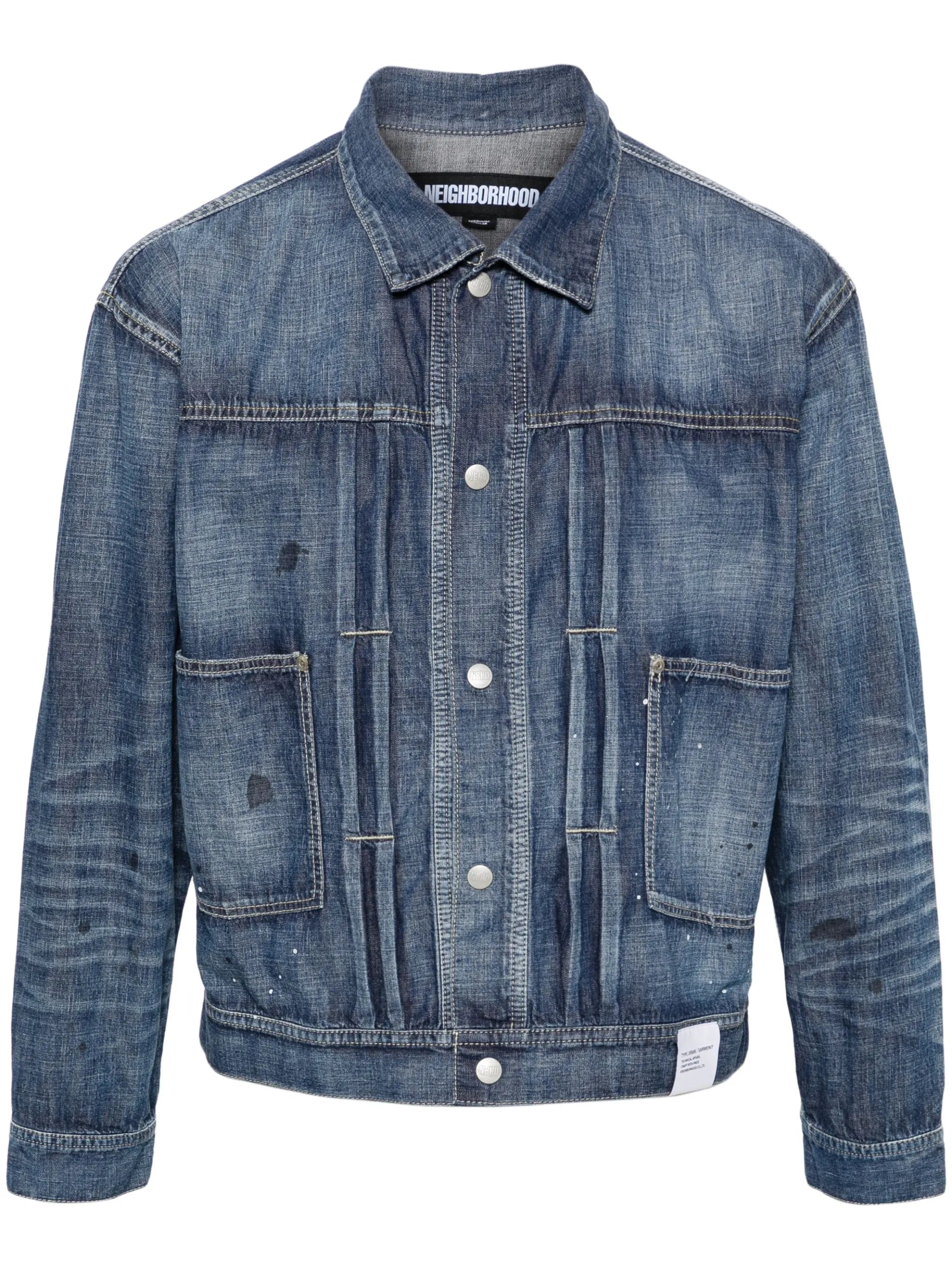 paint-splatter denim jacket