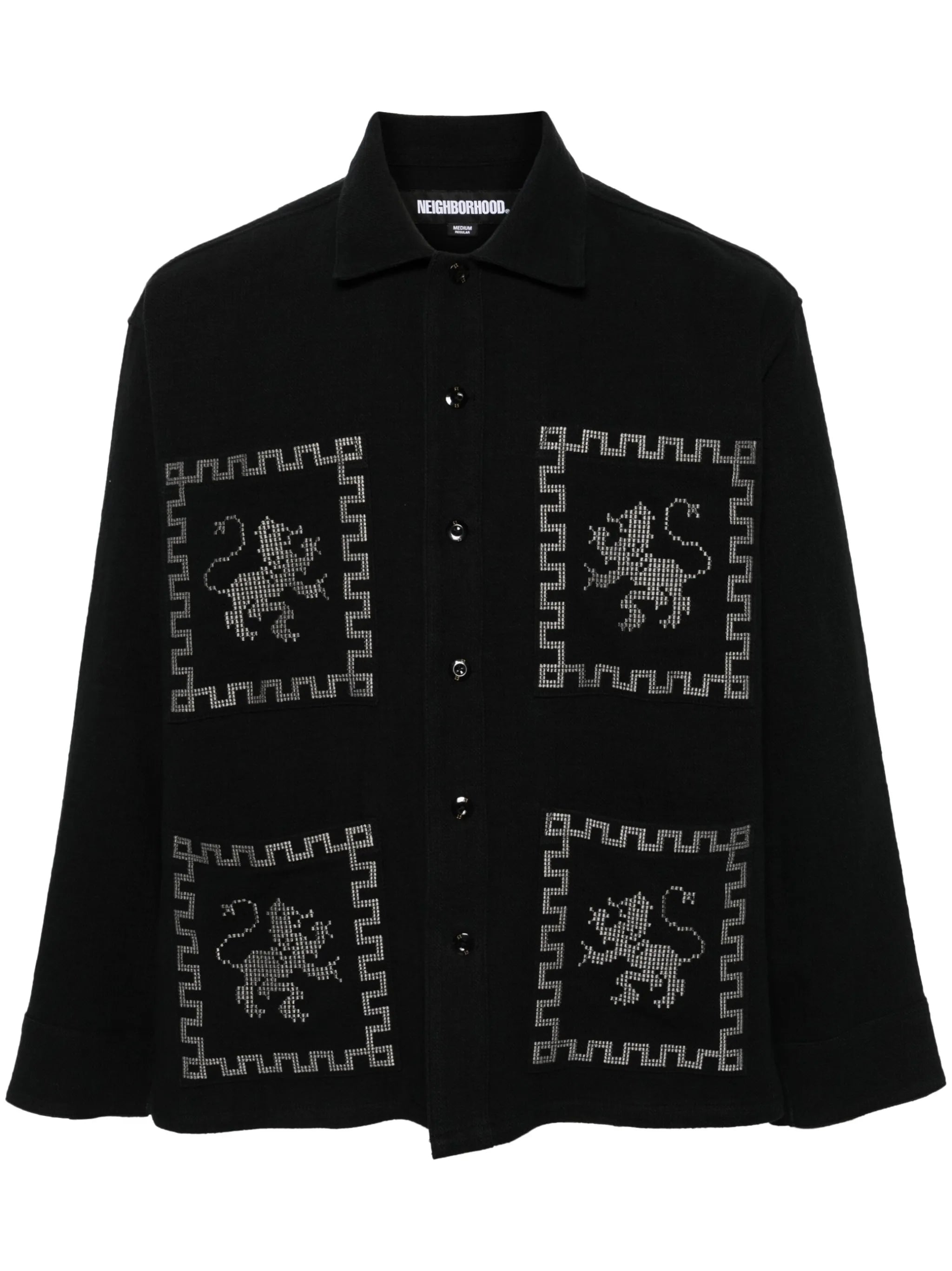 GT-embroidered cotton-blend shirt