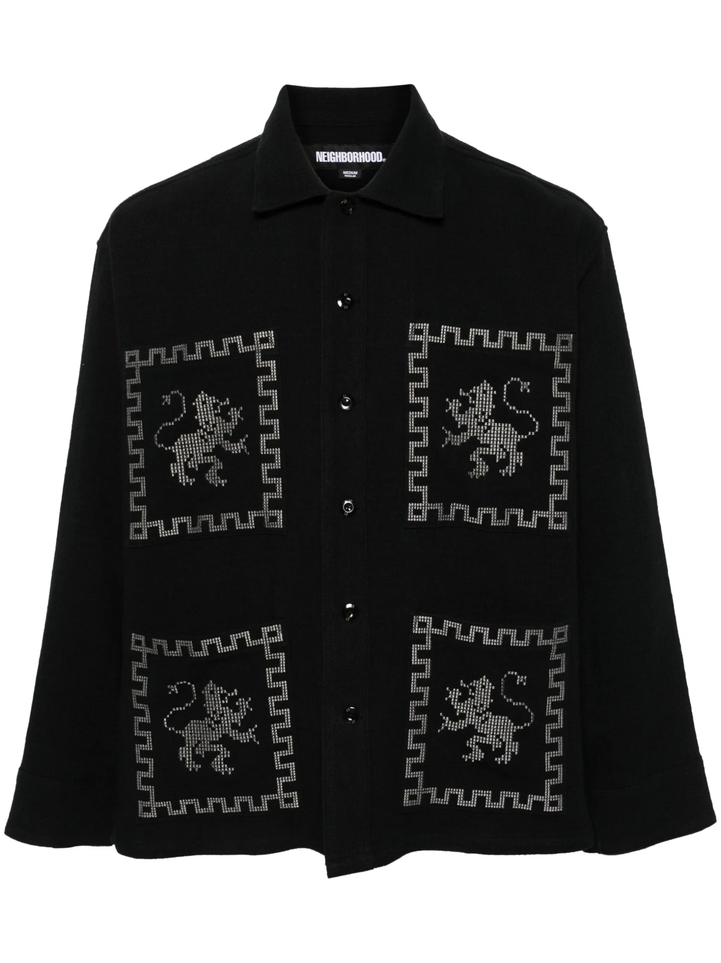 GT-embroidered cotton-blend shirt