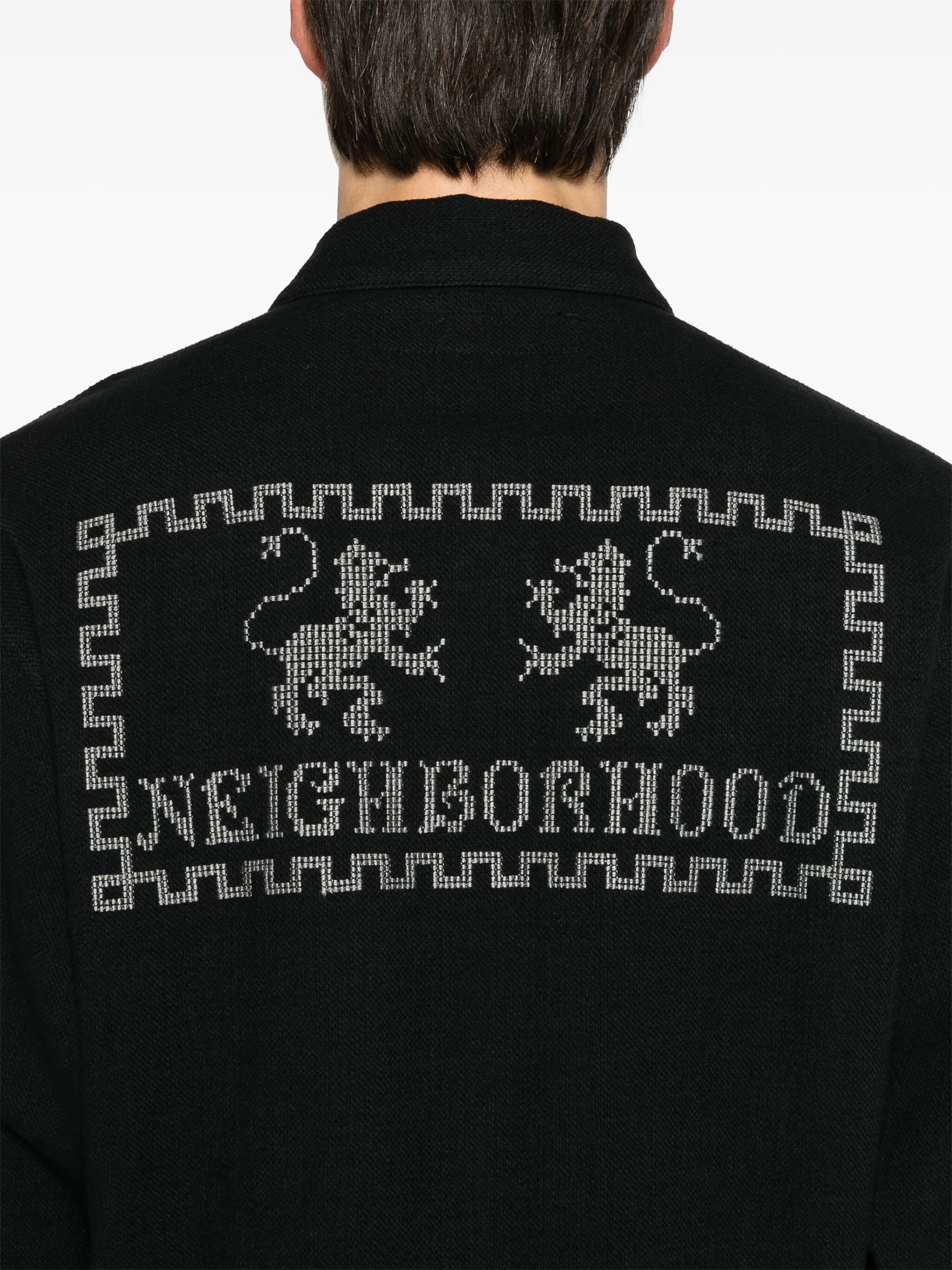 GT-embroidered cotton-blend shirt