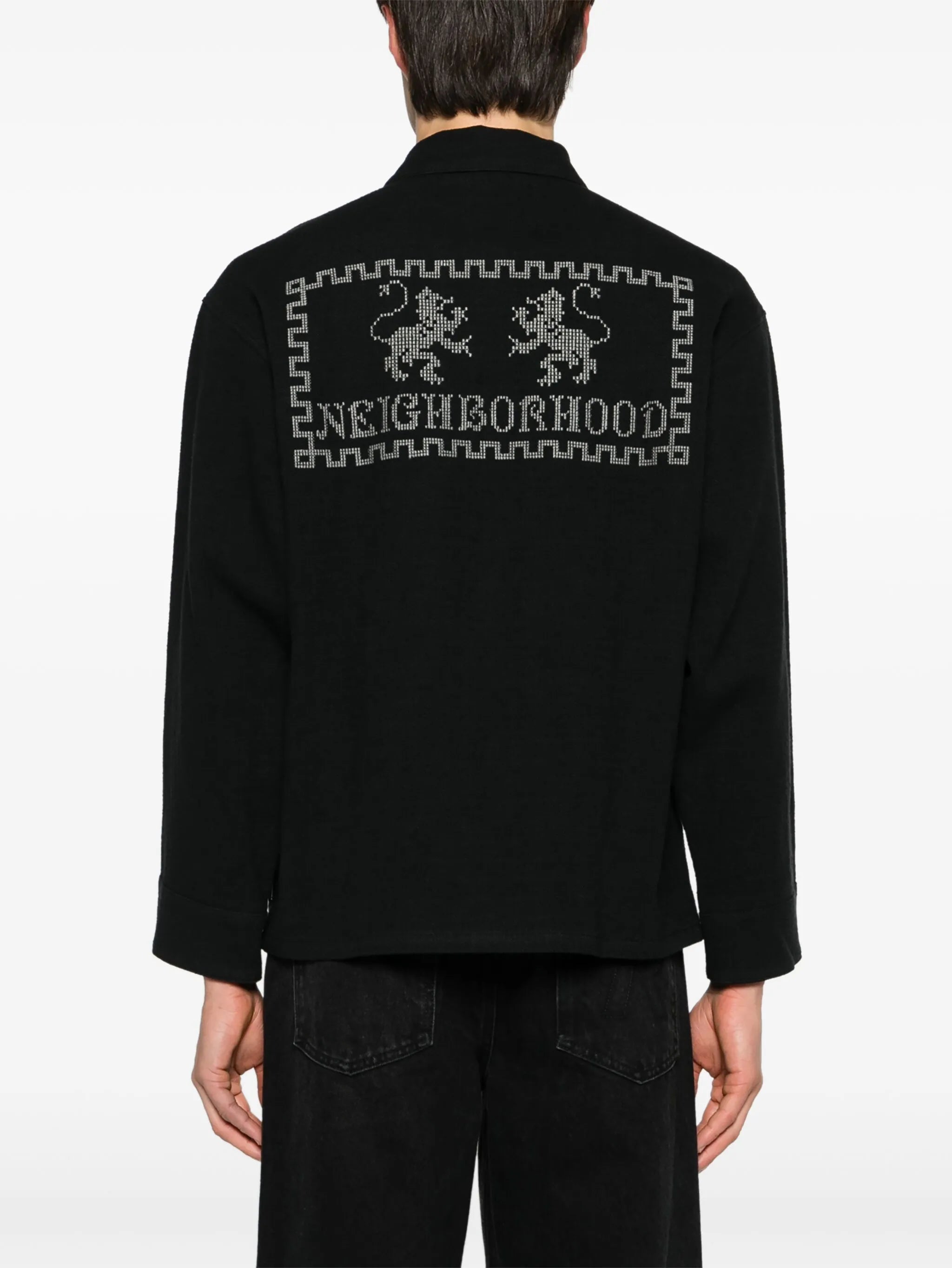 GT-embroidered cotton-blend shirt