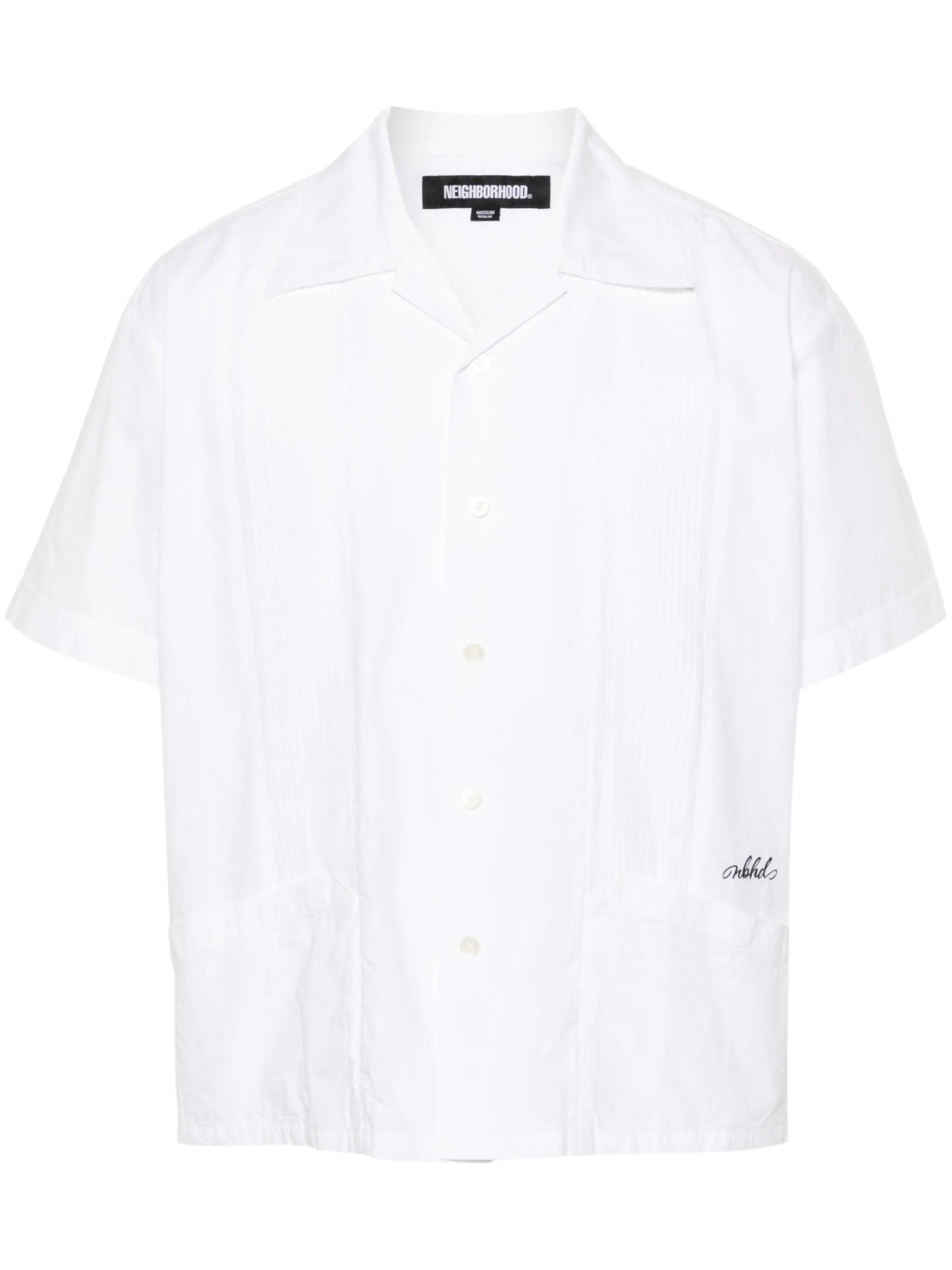pintuck-detail poplin shirt