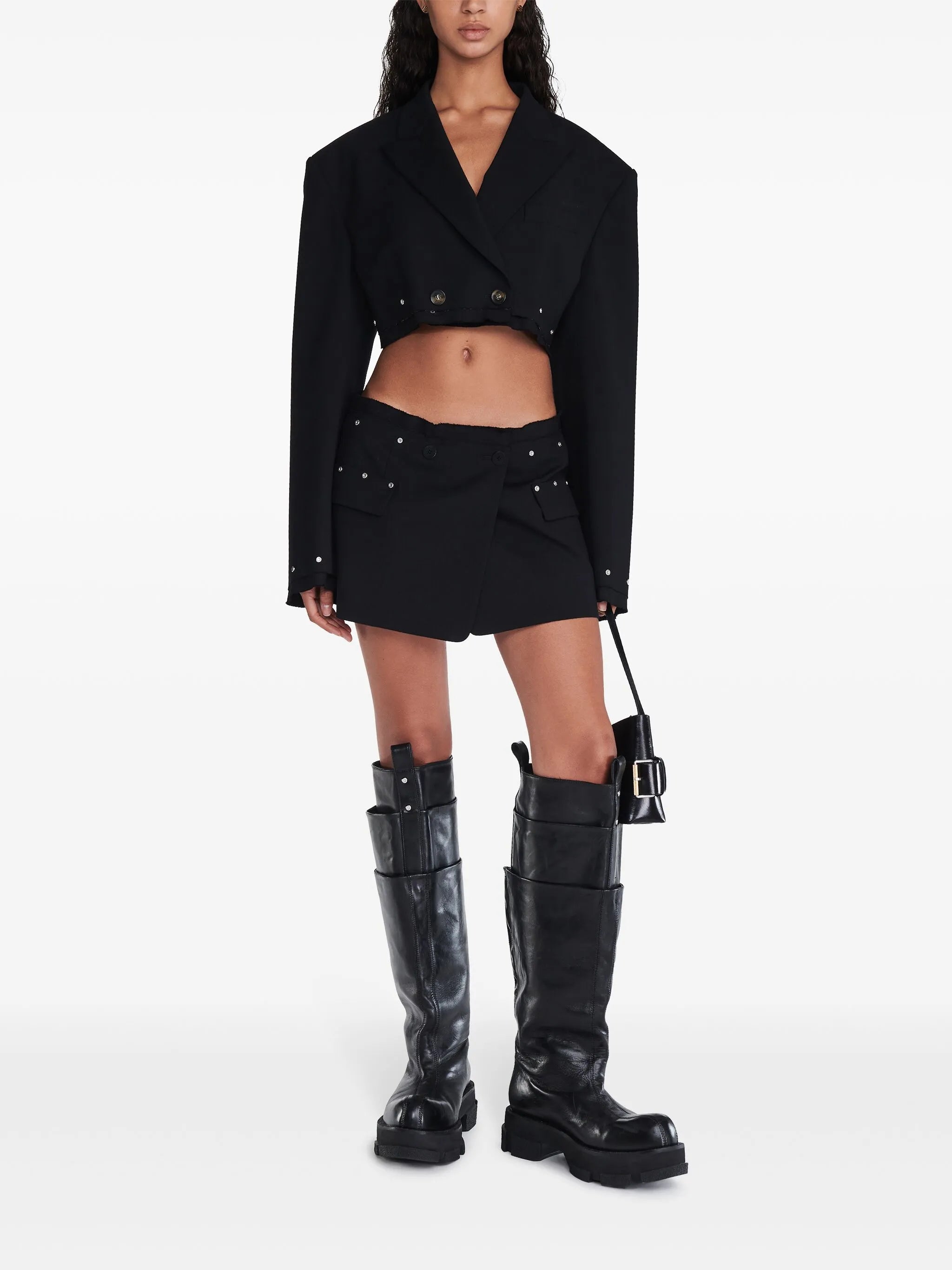 rivet-detail low-rise miniskirt