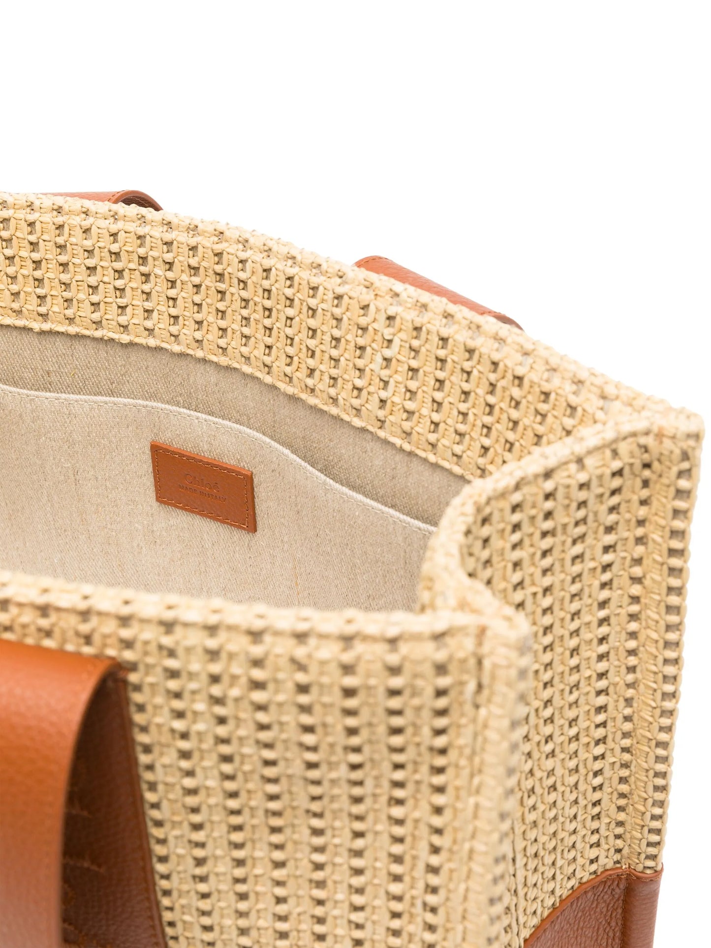 medium Woody raffia tote bag