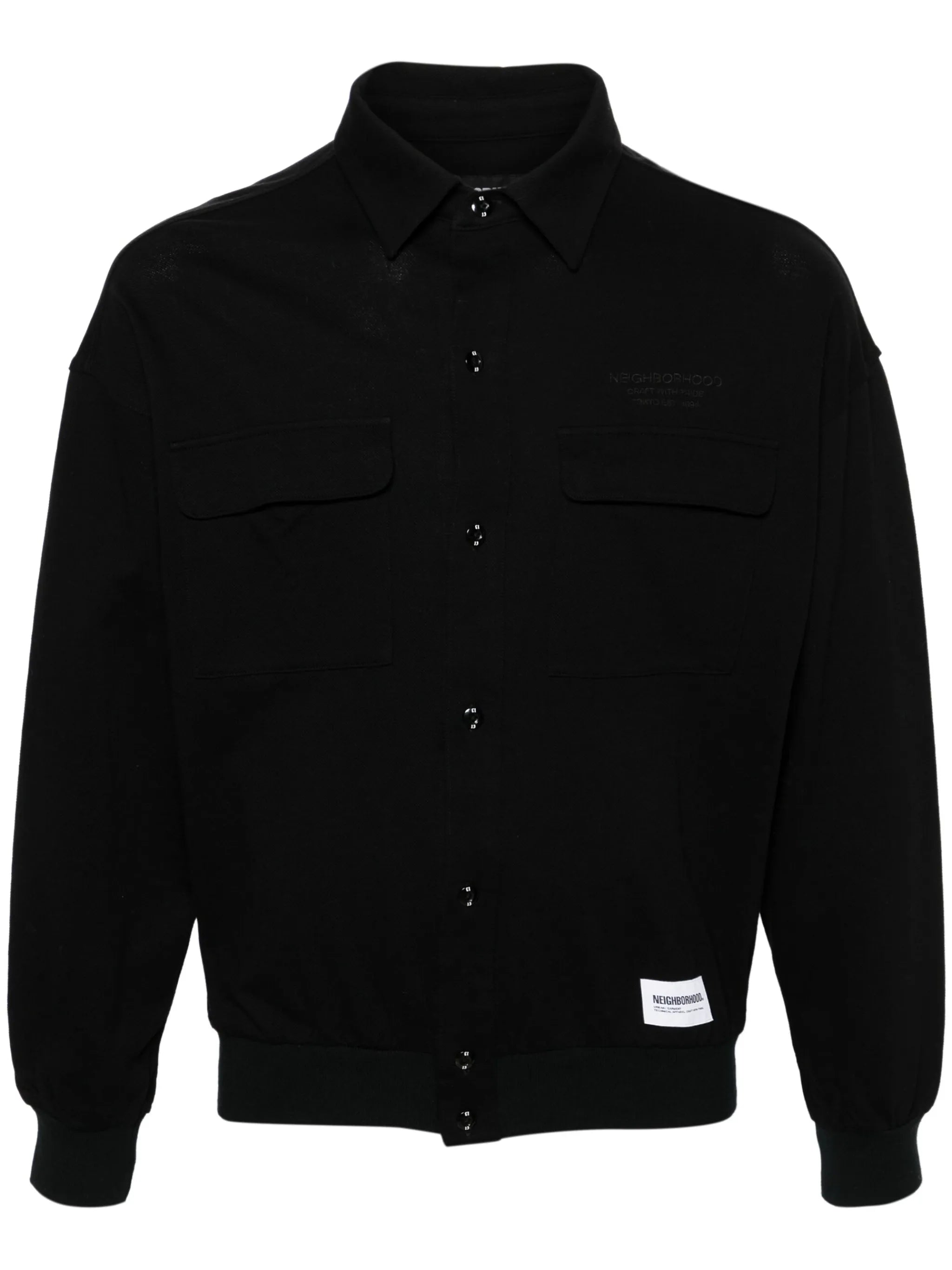 logo-embroidered piqué shirt