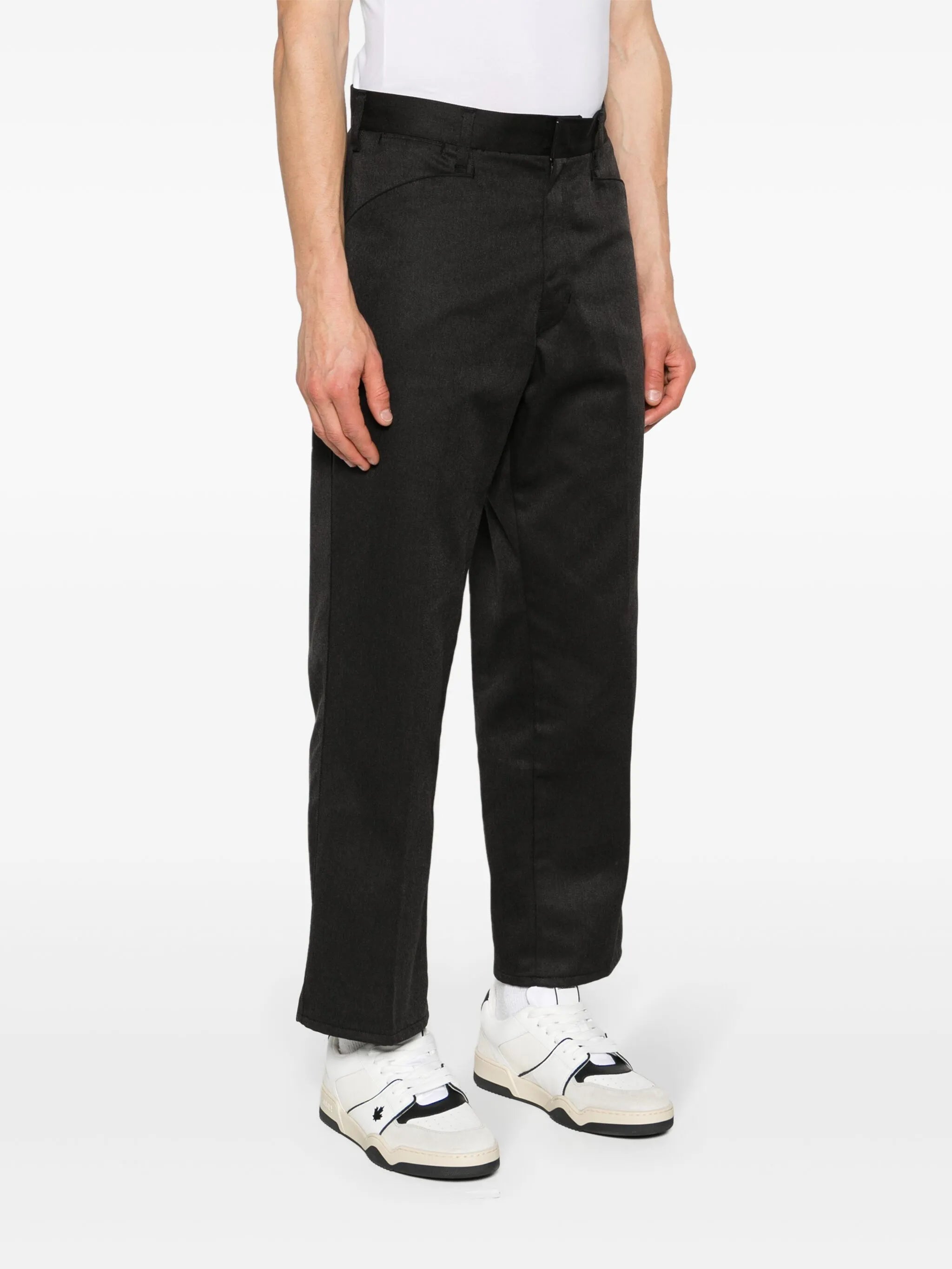 mid-rise straight-leg trousers