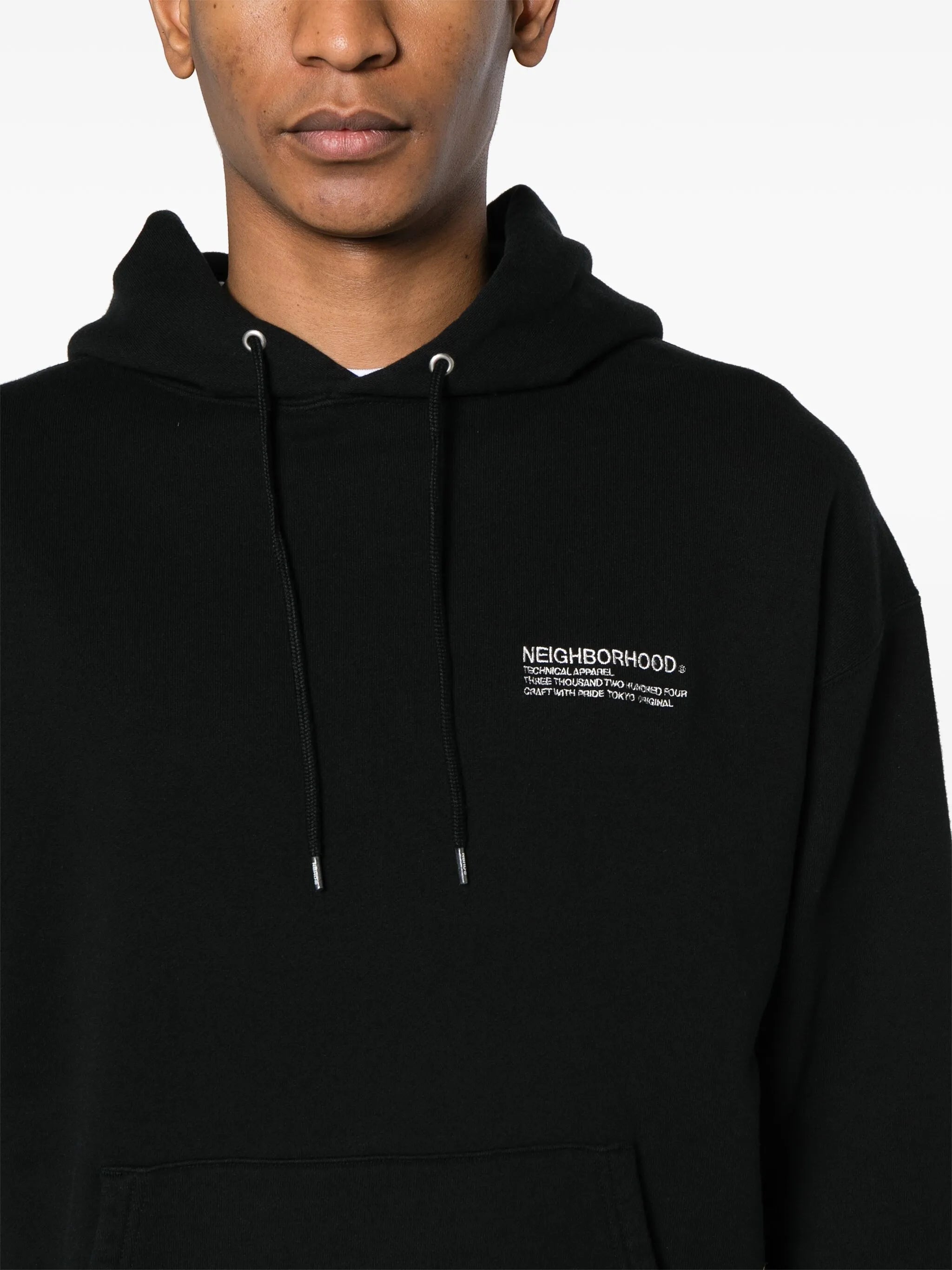 logo-embroidered cotton hoodie