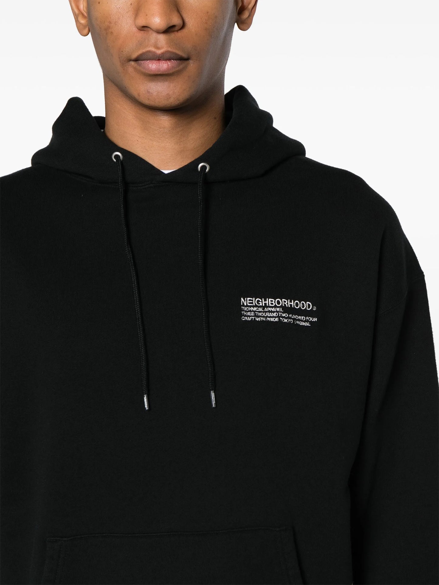 logo-embroidered cotton hoodie