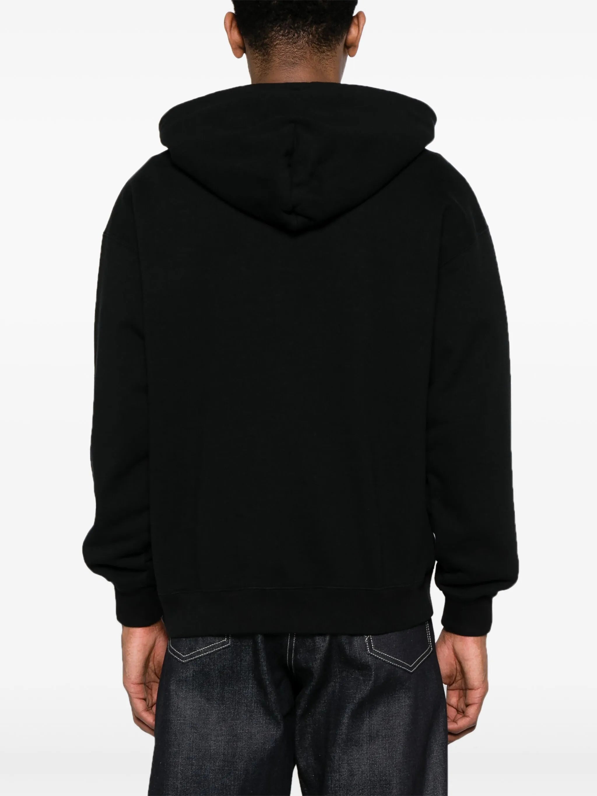 logo-embroidered cotton hoodie