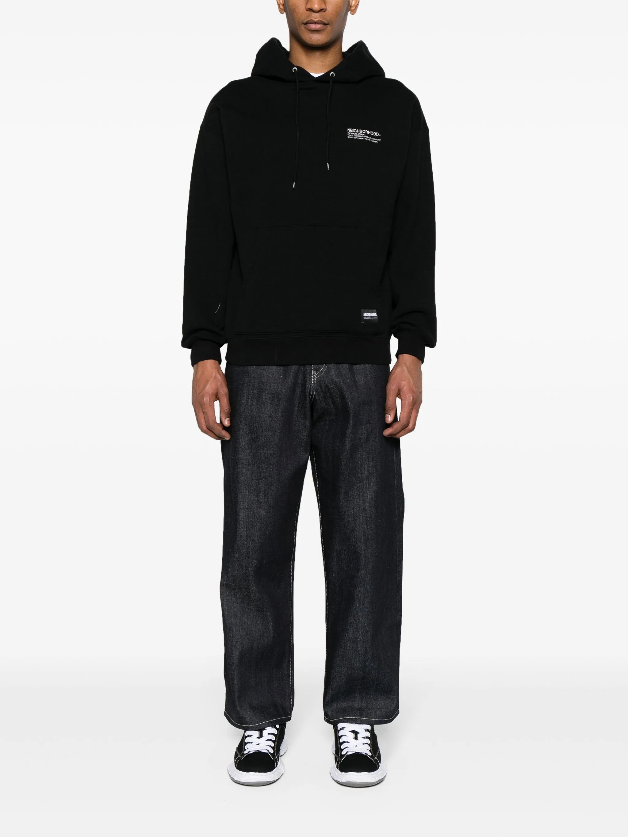 logo-embroidered cotton hoodie