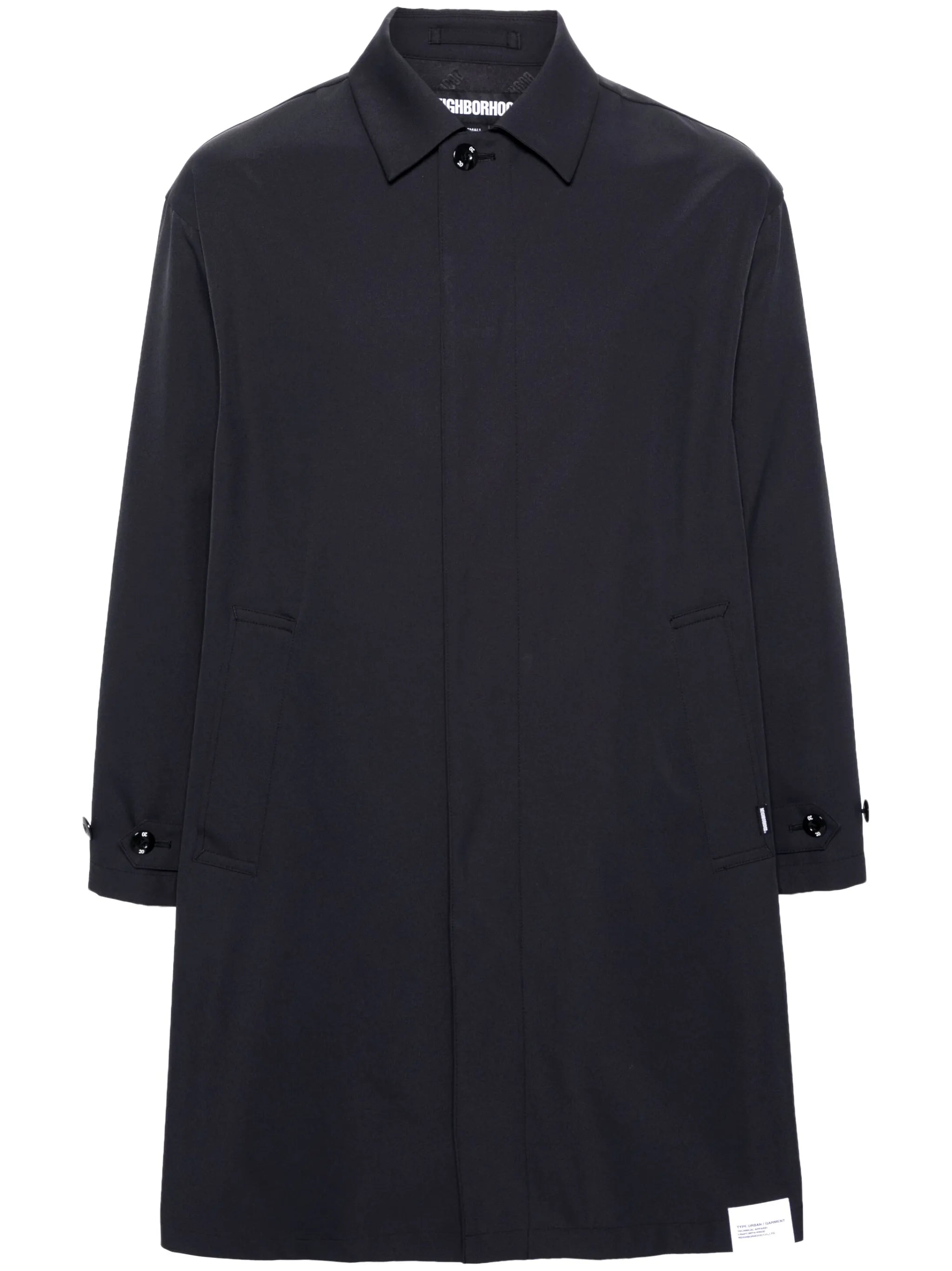 single-breasted shell coat