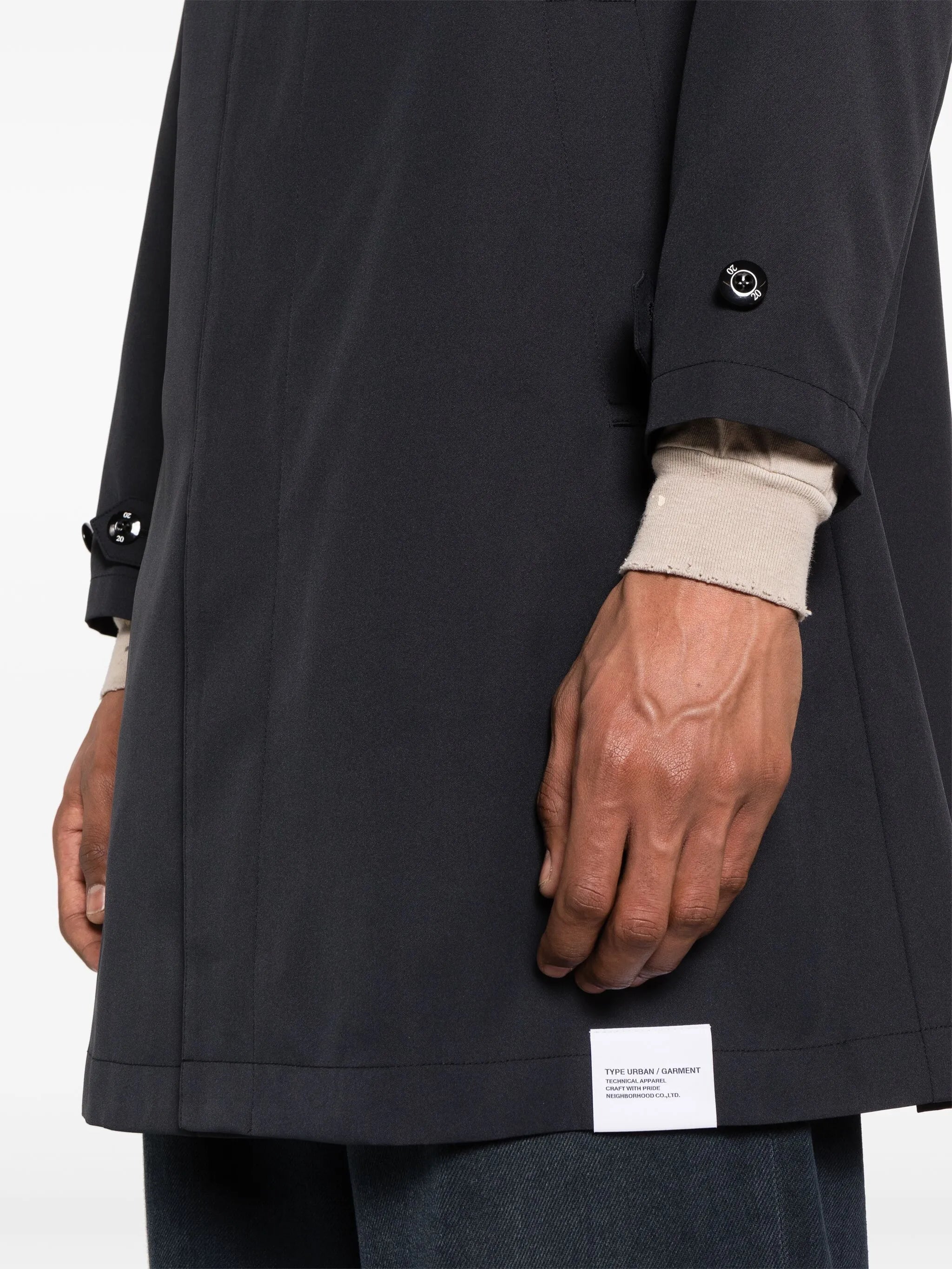 single-breasted shell coat