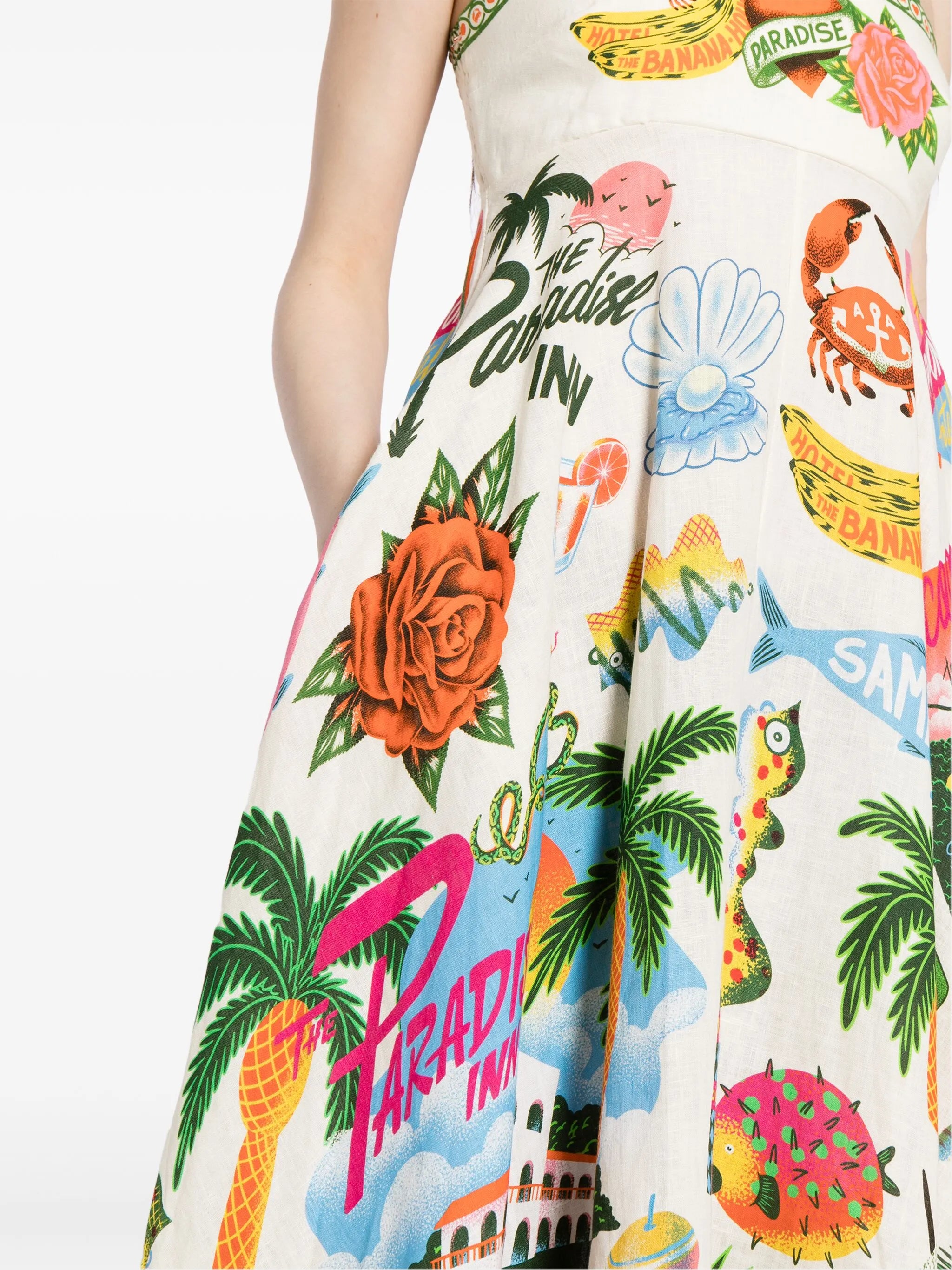 Paradiso linen midi dress