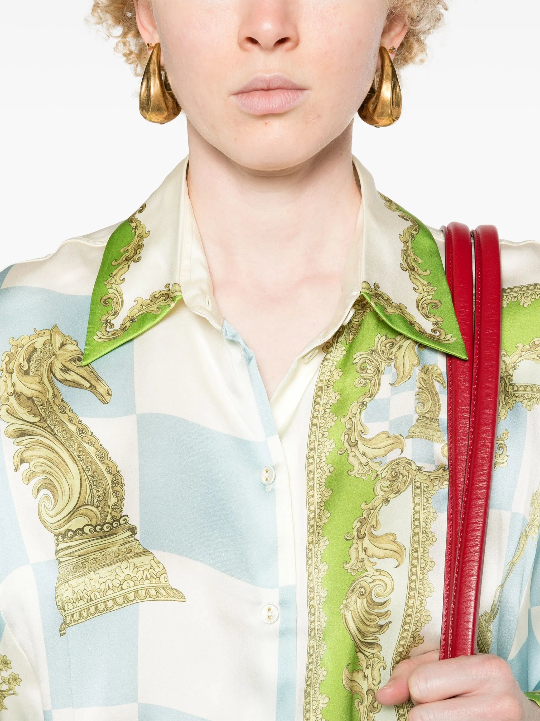 Checkmate silk shirt