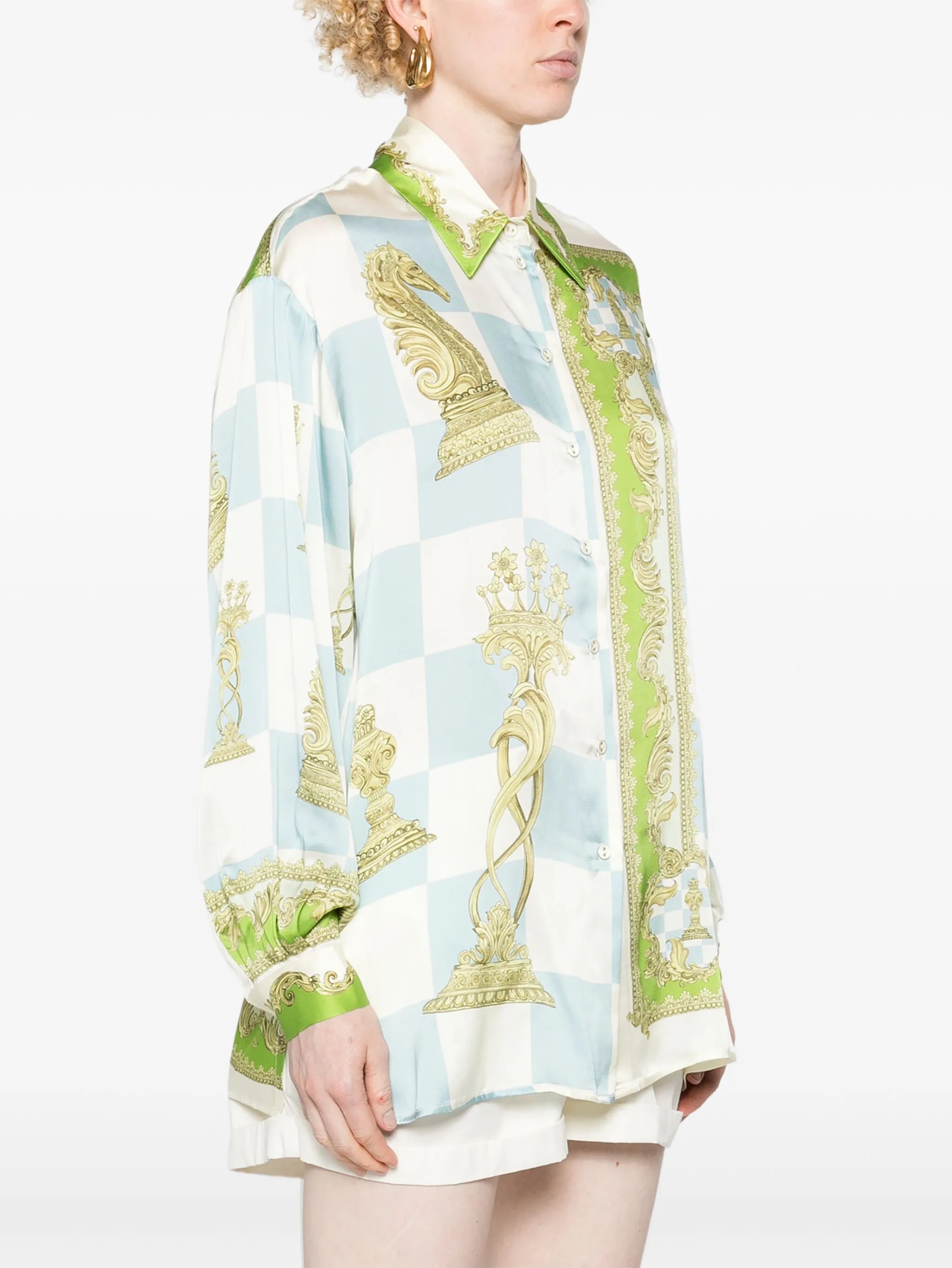 Checkmate silk shirt